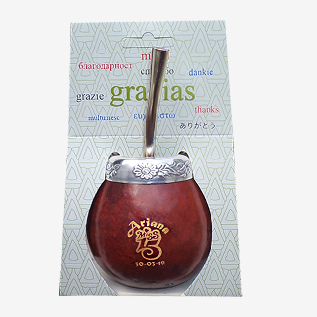 Mate de calabaza familiares virola cincelada