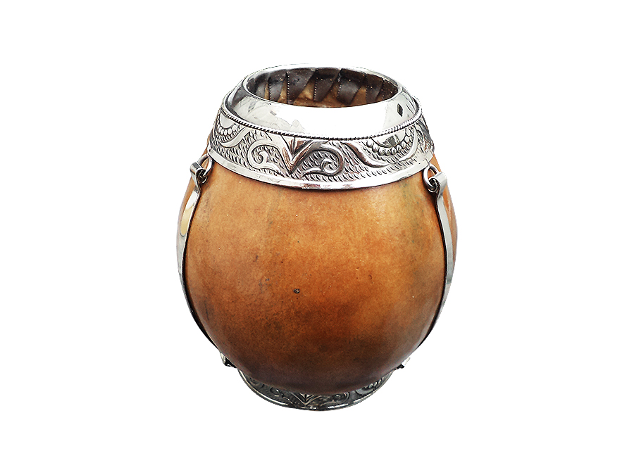 Mate de calabaza y alpaca exclusivo. Bombilla de alpaca