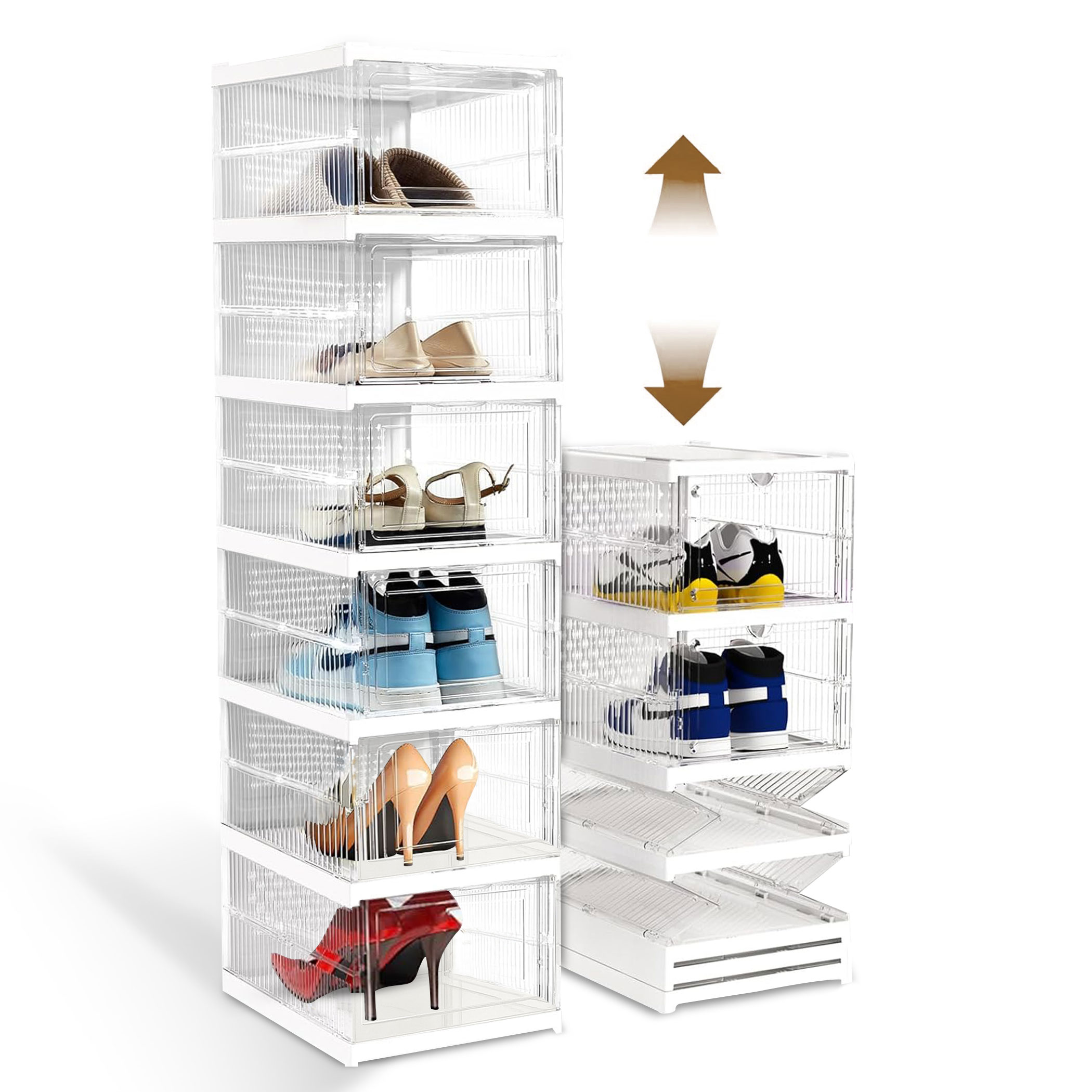 Zapatera plegable (6 cajas de Acrílico Transparente)