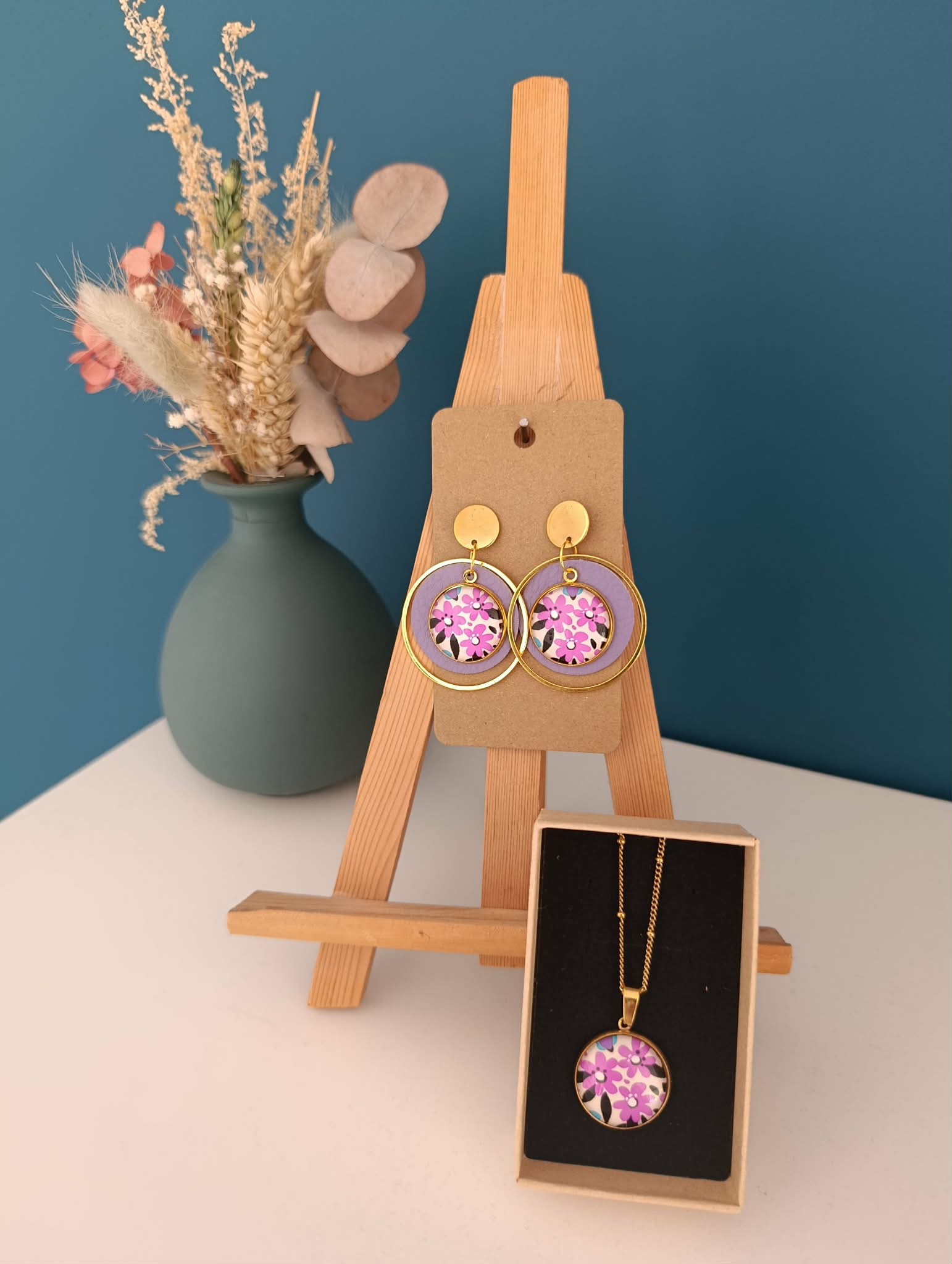 Duo Boucles / Collier Lise Lilas