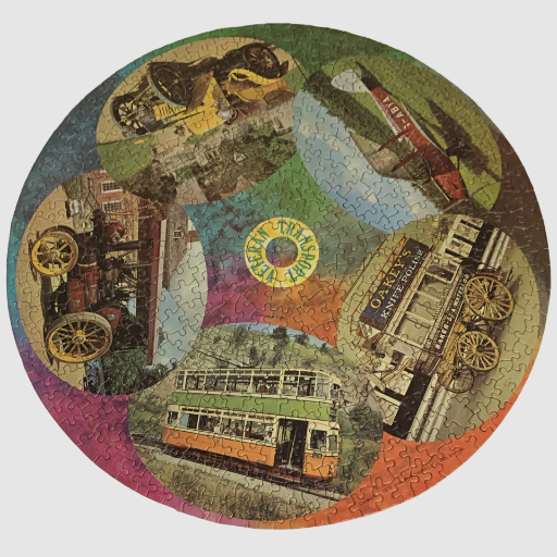Veteran Transport Circular Jigsaw Puzzle - Waddingtons dating 1970