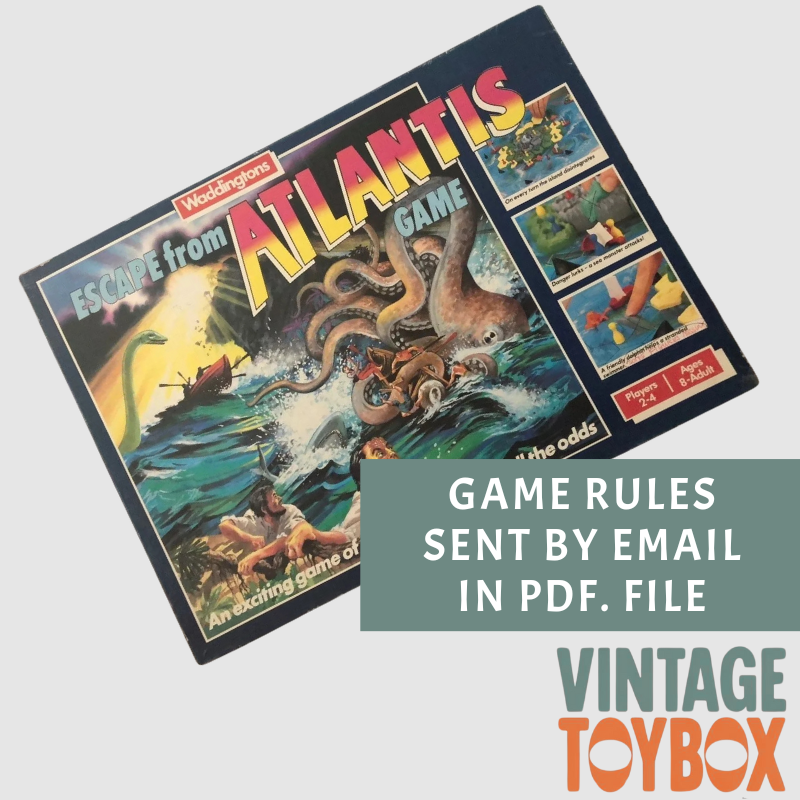 Escape From Atlantis Game - Waddingtons 1986 - Rules Download