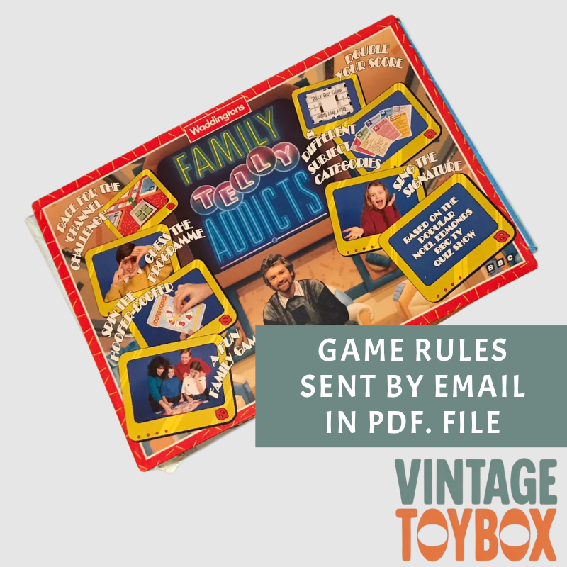 Family Telly Addicts Game - Waddingtons 1992- Rules Download