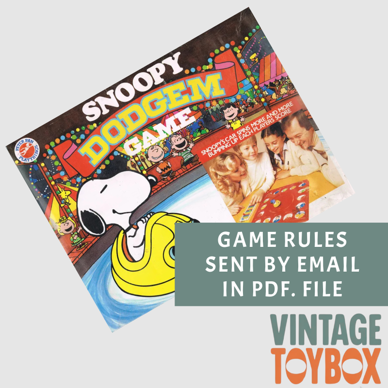 Snoopy Dodgem Game - Peter Pan 1965 - Rules Download