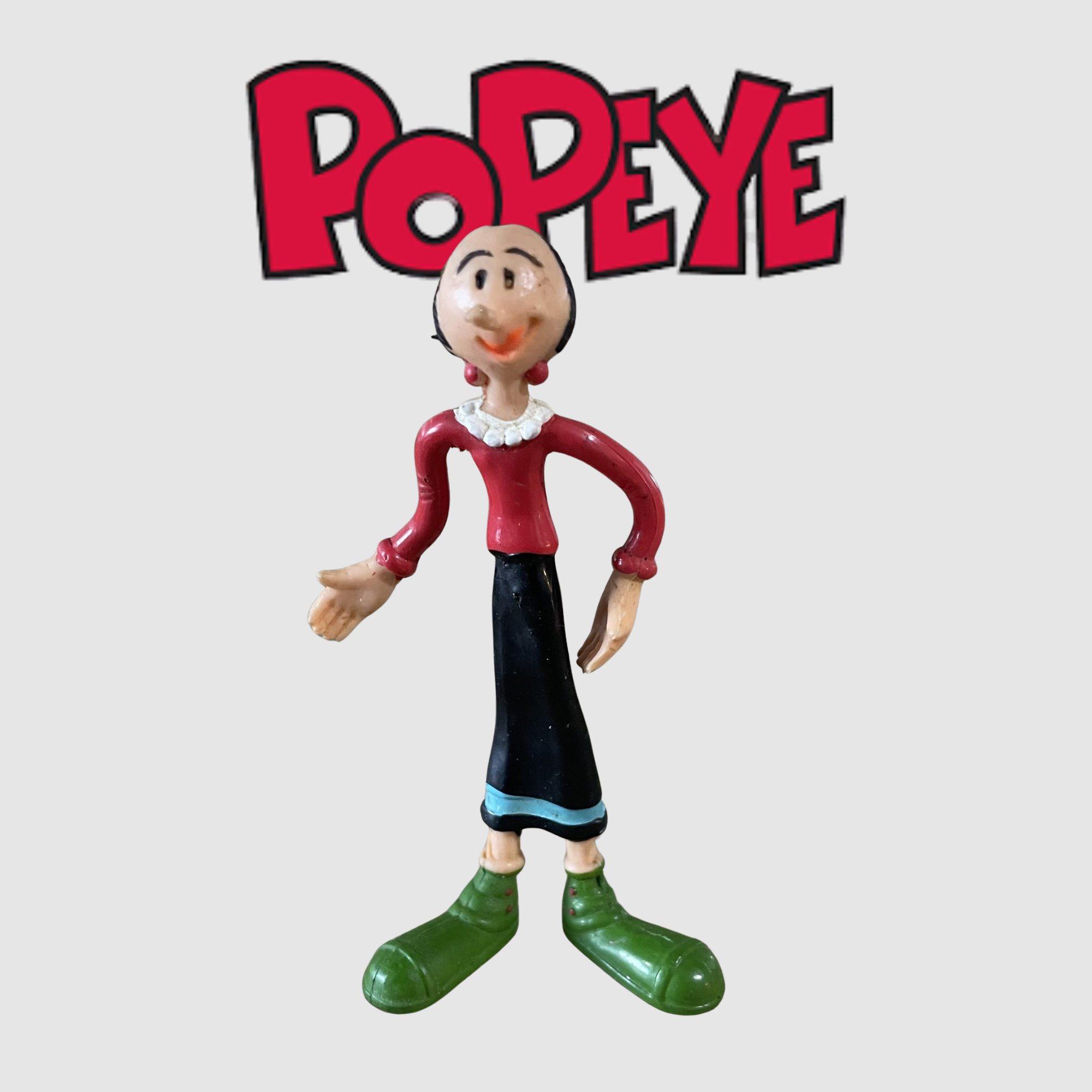 Vintage Olive Oyl from Popeye Bendable Plastic Figure Toy