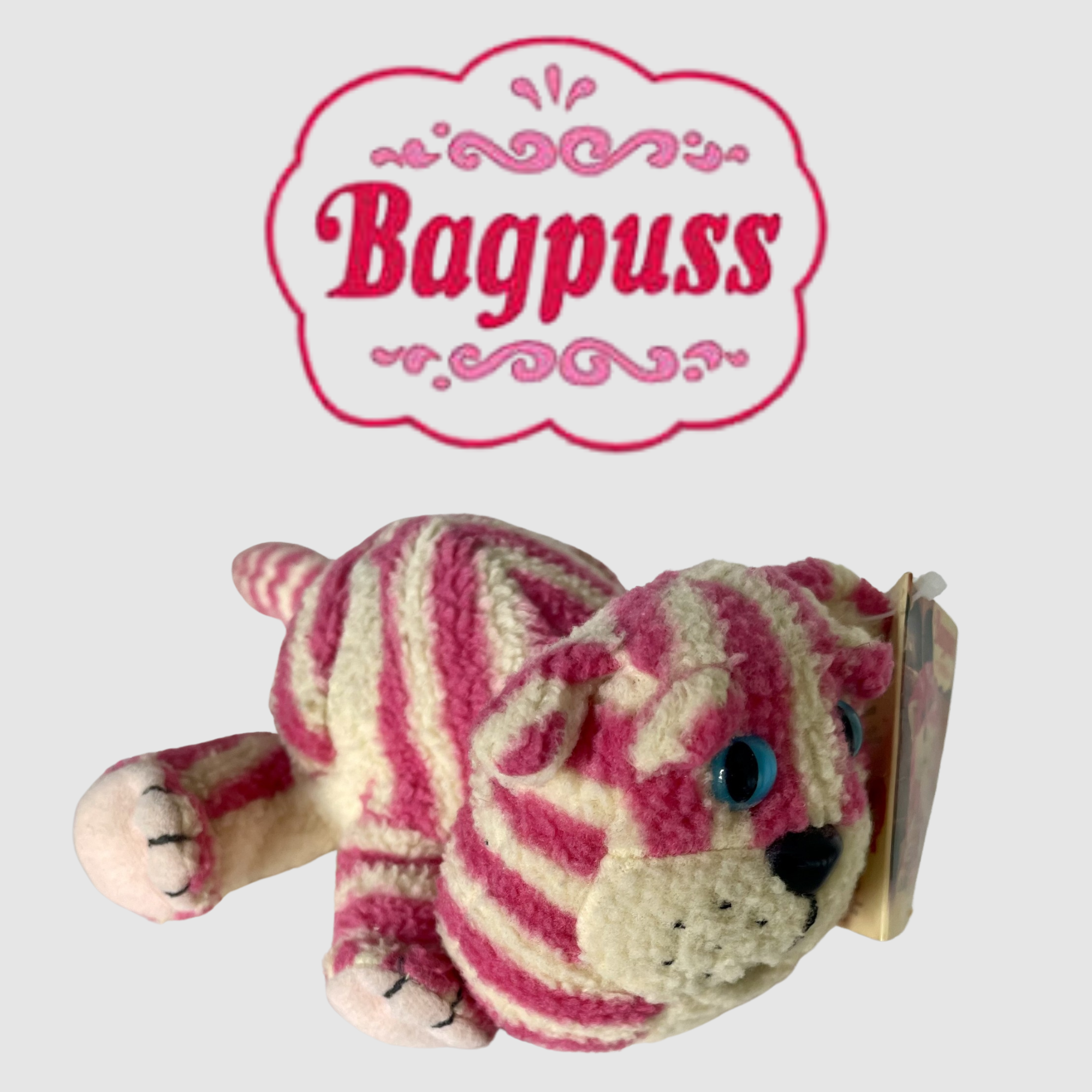 Vintage BagPuss Cat Plush Beanie Soft Toy - Golden Bear 1999