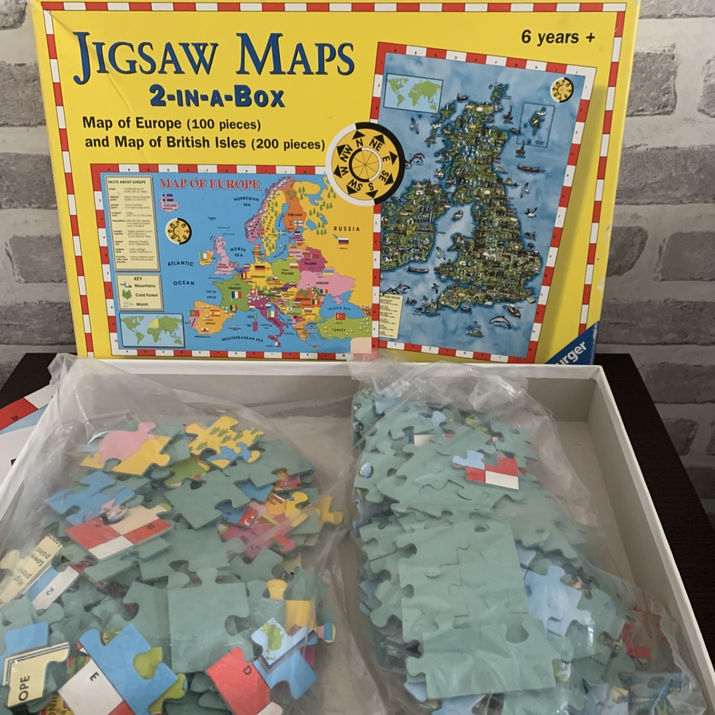 Jigsaw Maps - UK & Europe Maps -2 Puzzles in a Box - Ravensburger