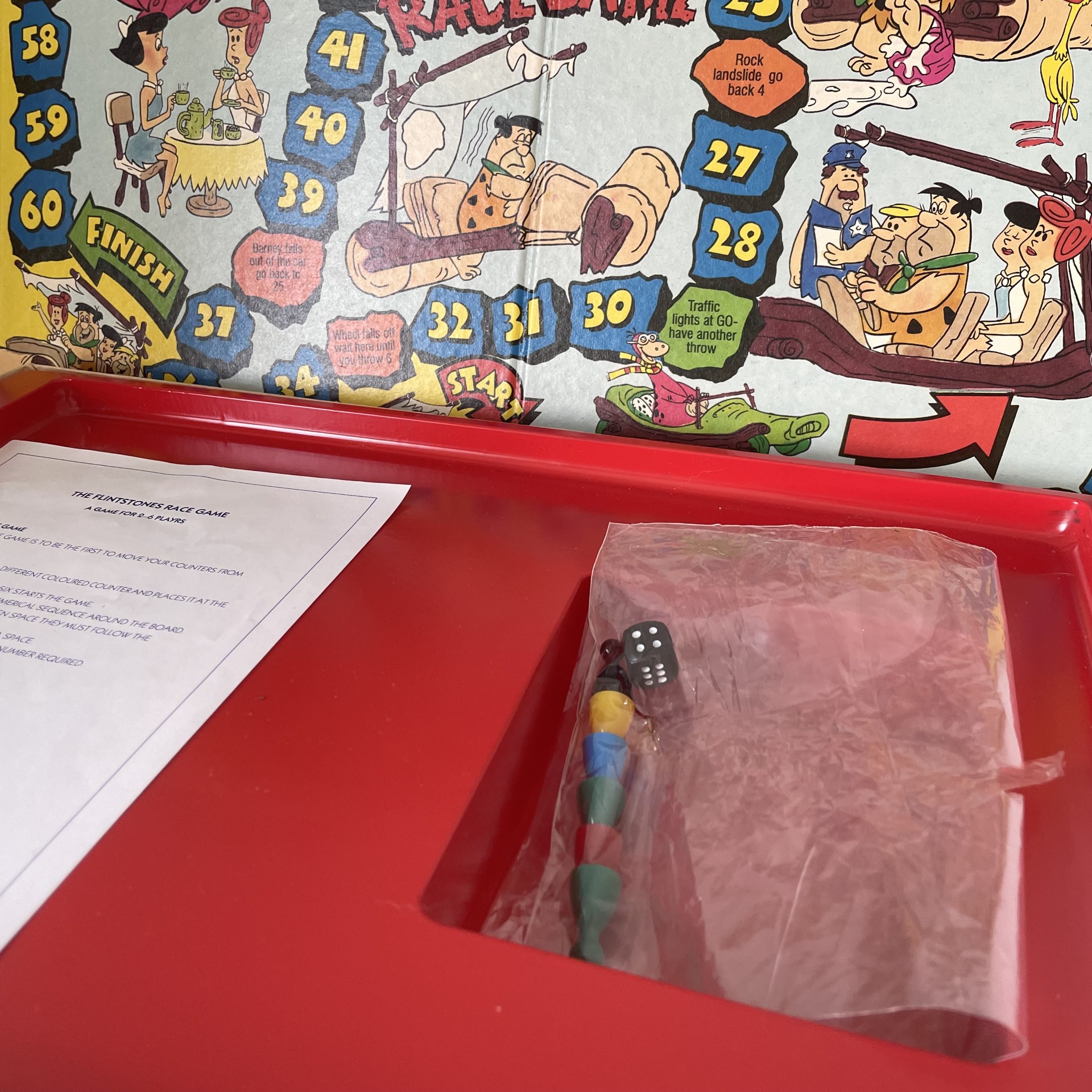 The Flintstones Race Game Board Game - Nubee 1990
