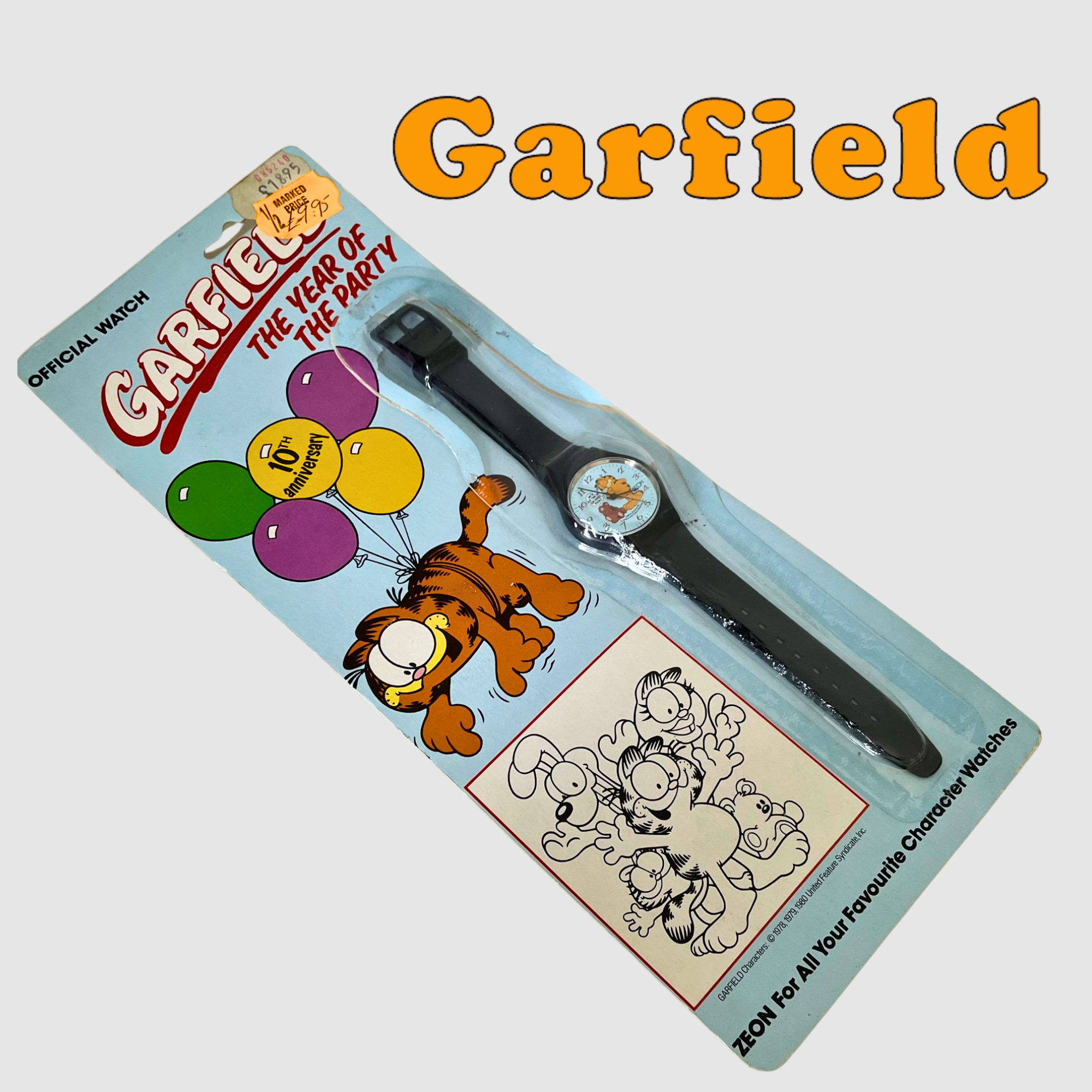 Official Zeon Garfield Character Watch - 10th Anniversary 1988