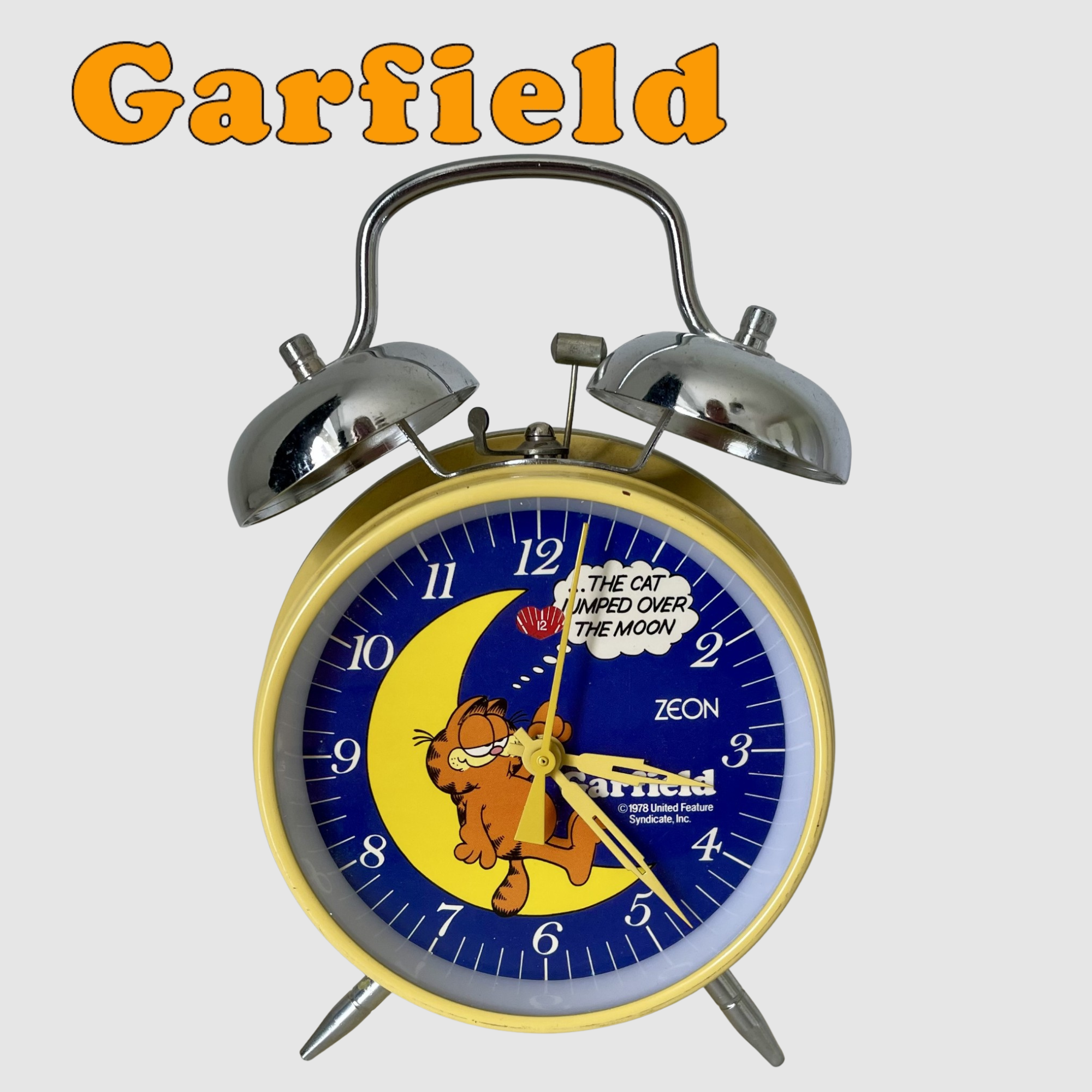 Vintage Garfield Alarm Clock United Feature Syndicate Zeon 1978