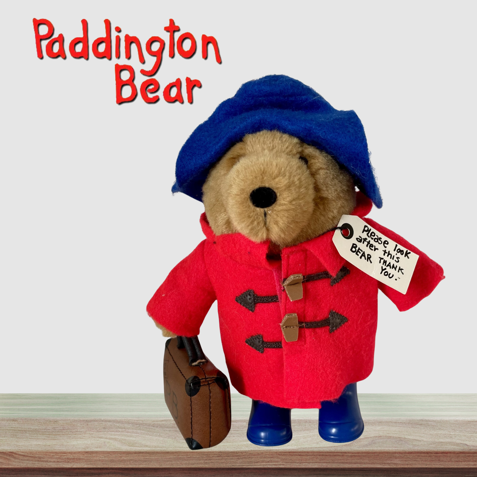 Vintage Paddington Bear 7” Plush with Suitcase - Augusta Du Bay 2006