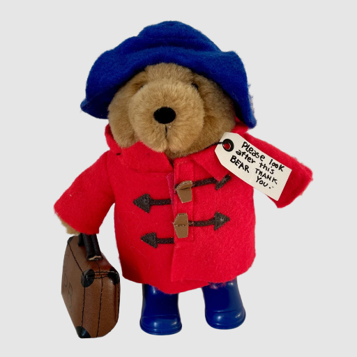 Vintage Paddington Bear 7” Plush with Suitcase - Augusta Du Bay 2006
