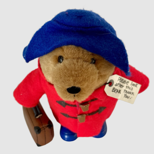 Vintage Paddington Bear 7” Plush with Suitcase - Augusta Du Bay 2006