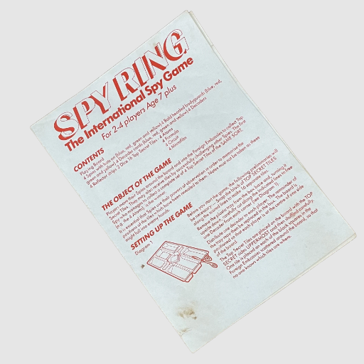 Spy Ring Board Game - Waddingtons 1986 Spare Parts