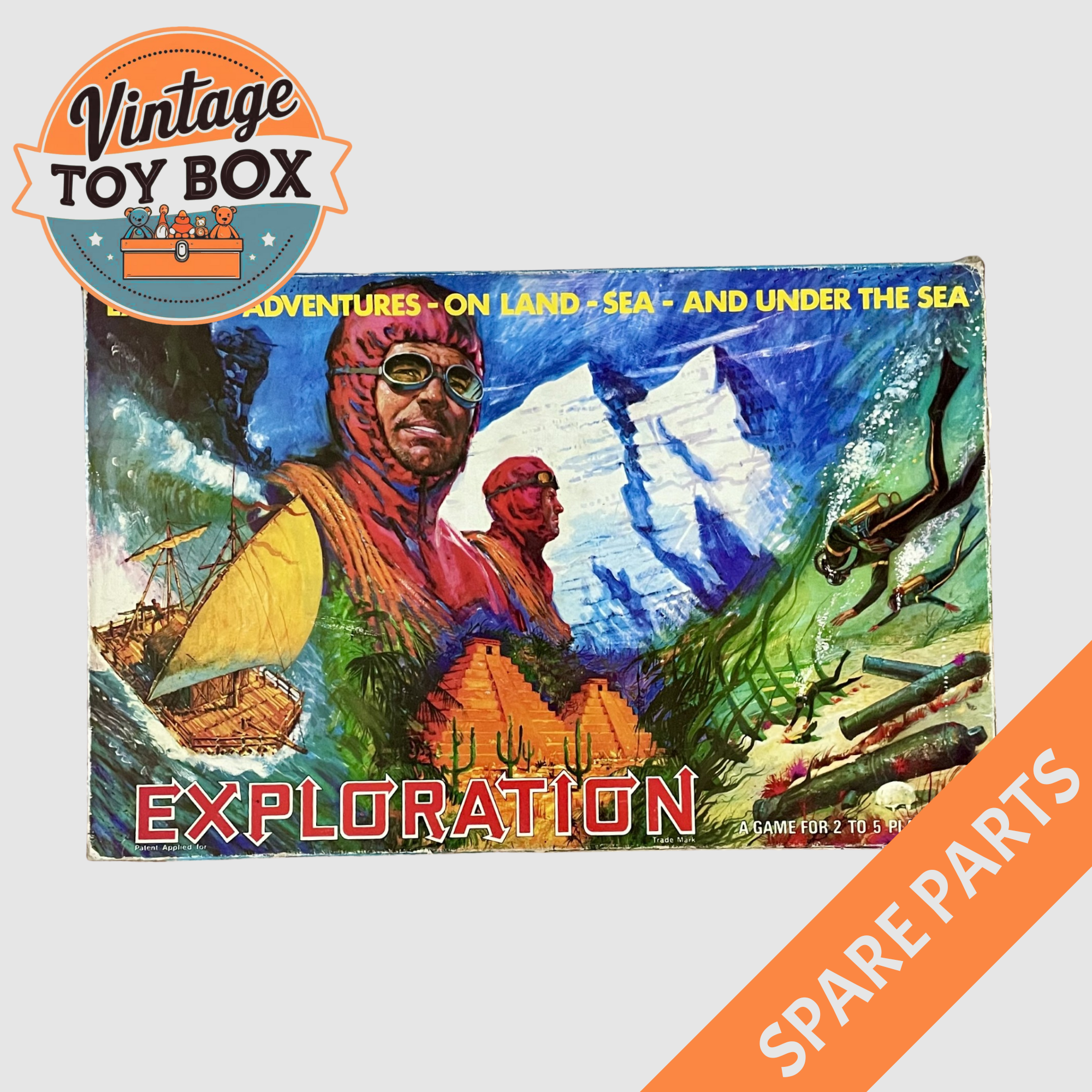 Exploration Board Game - Spiring Enterprises 1967 Spare Parts