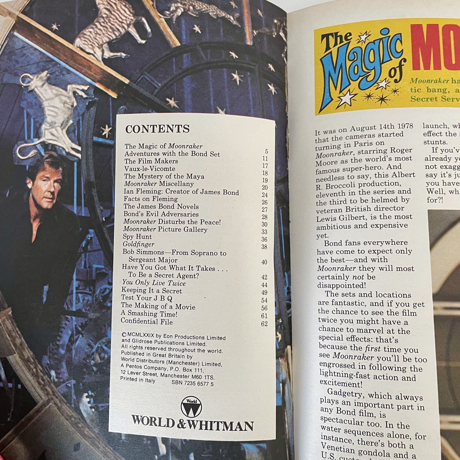 James Bond 007 Moonraker Annual World and Whitman 1979