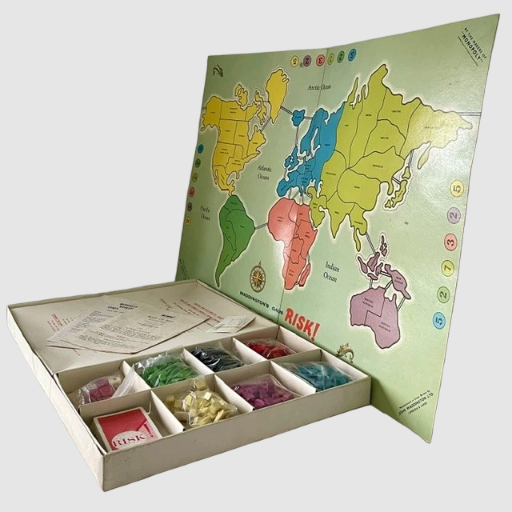 Risk Board Game Waddington's 1960s Card Board