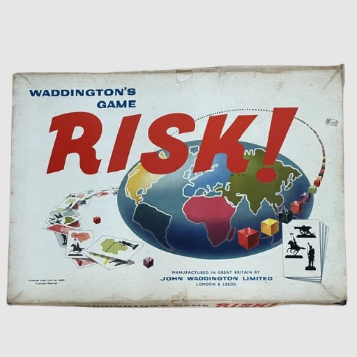 Risk Board Game Waddington's 1960s Card Board