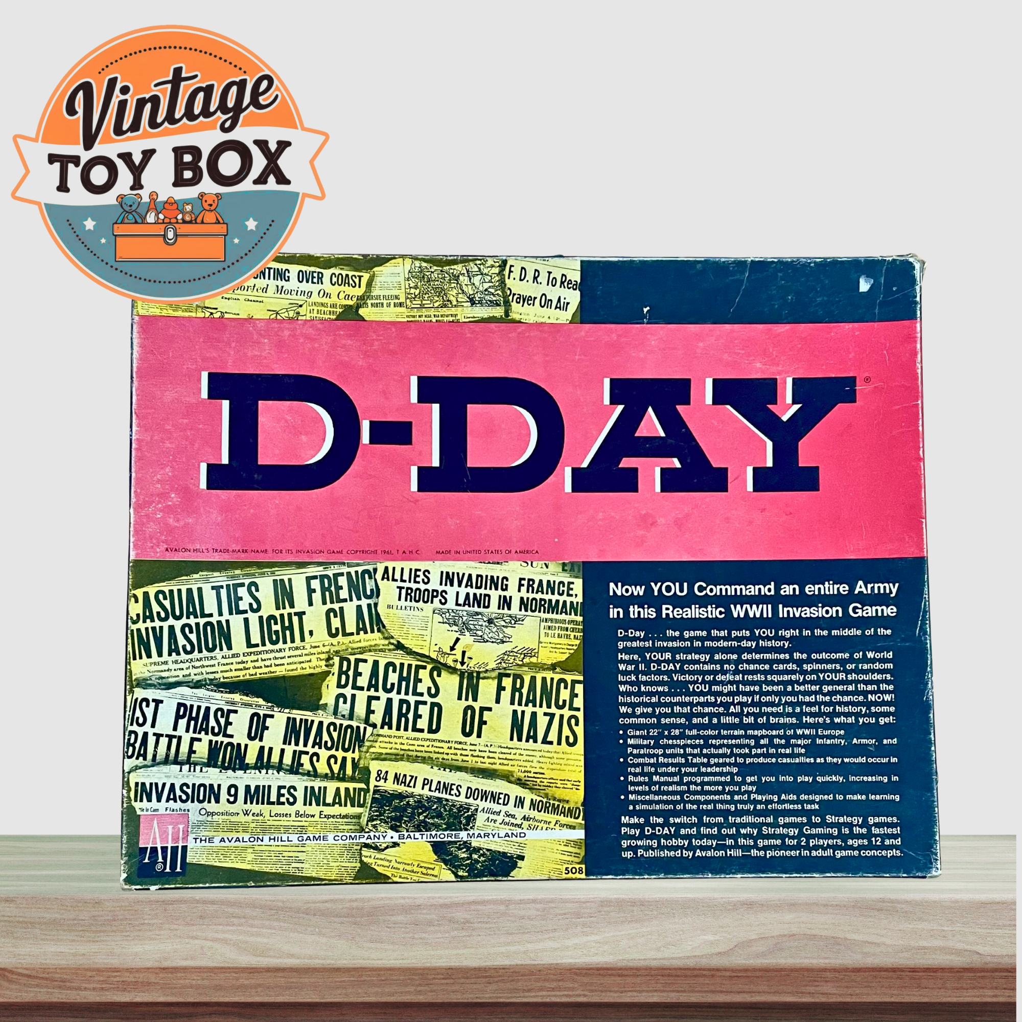 D-DAY Board Game - Avalon Hill 3rd Edition 1977
