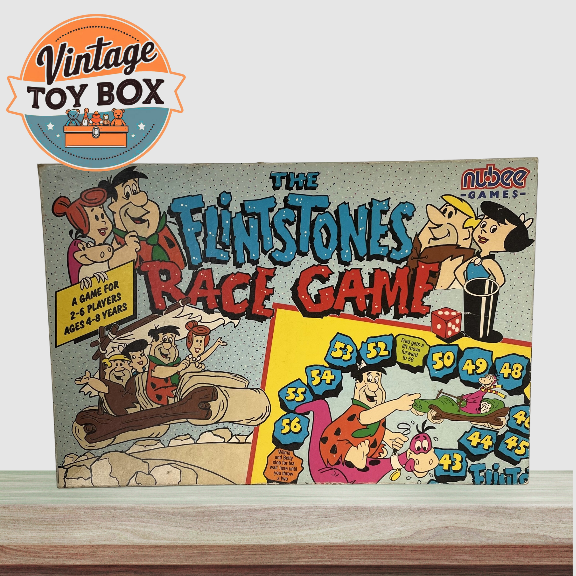 The Flintstones Race Game Board Game - Nubee 1990