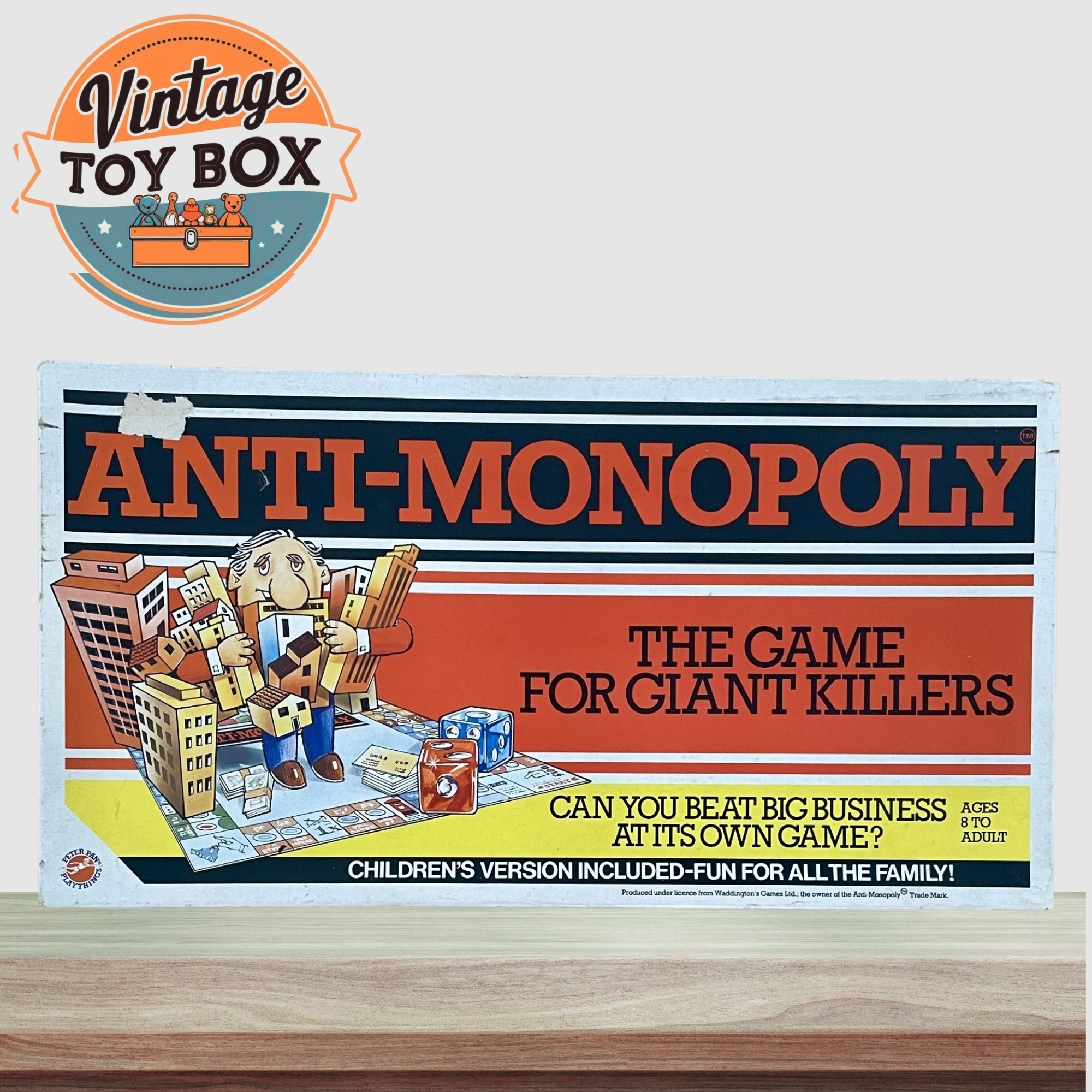 Anti-Monopoly Board Game - Peter Pan Playthings 1983