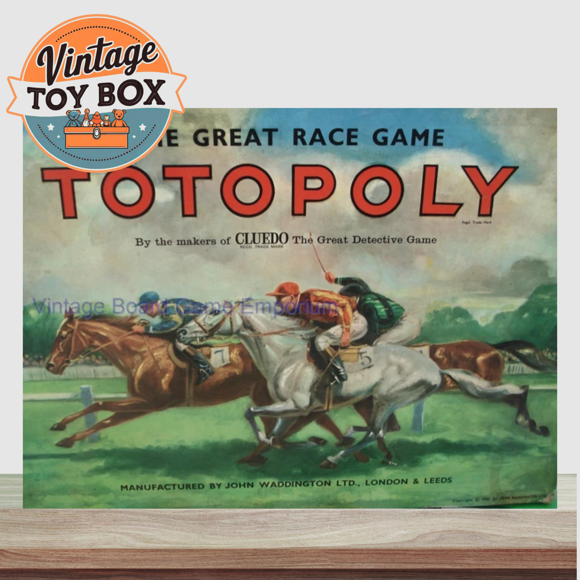Totopoly Board Game - Waddingtons Plastic Horses 1967