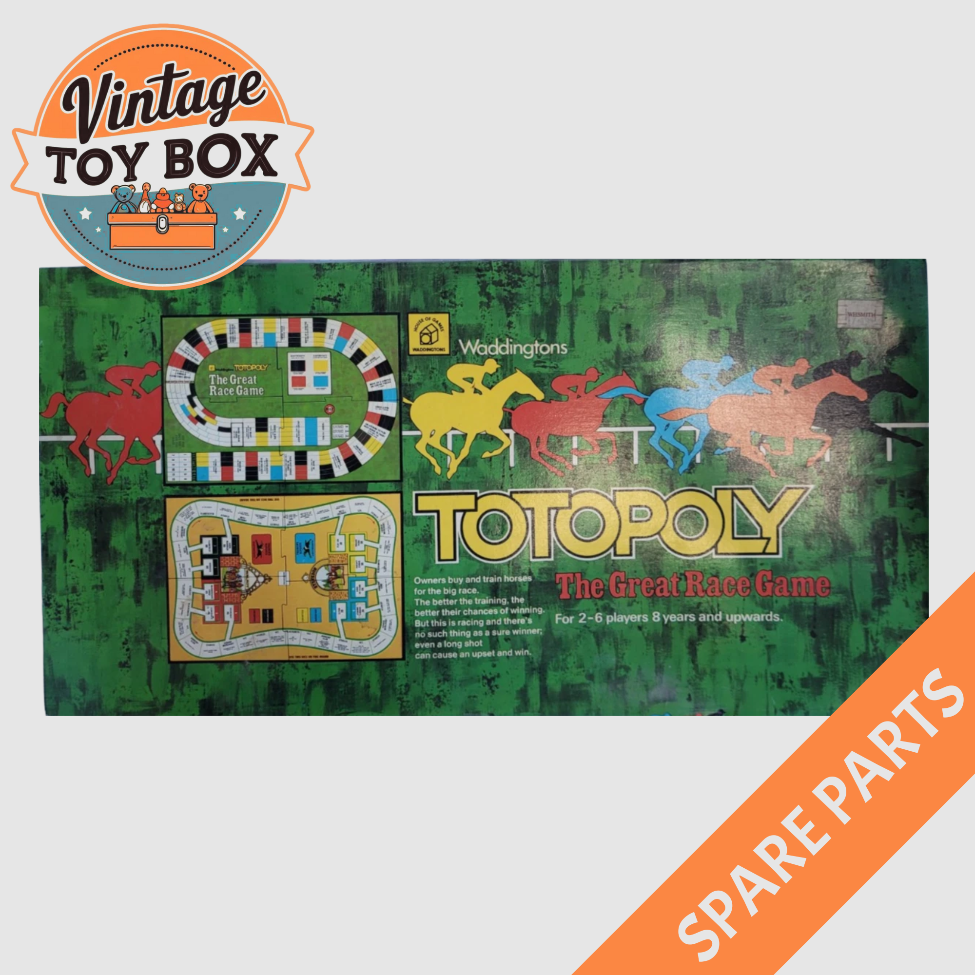 Totopoly Board Game - Waddingtons 1972 Spare Parts