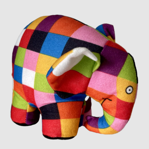Colorful Patchwork Elmer the Elephant Plush - Animal Magic