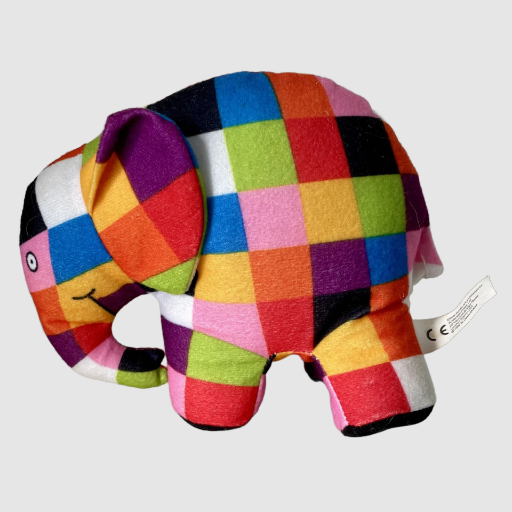 Colorful Patchwork Elmer the Elephant Plush - Animal Magic