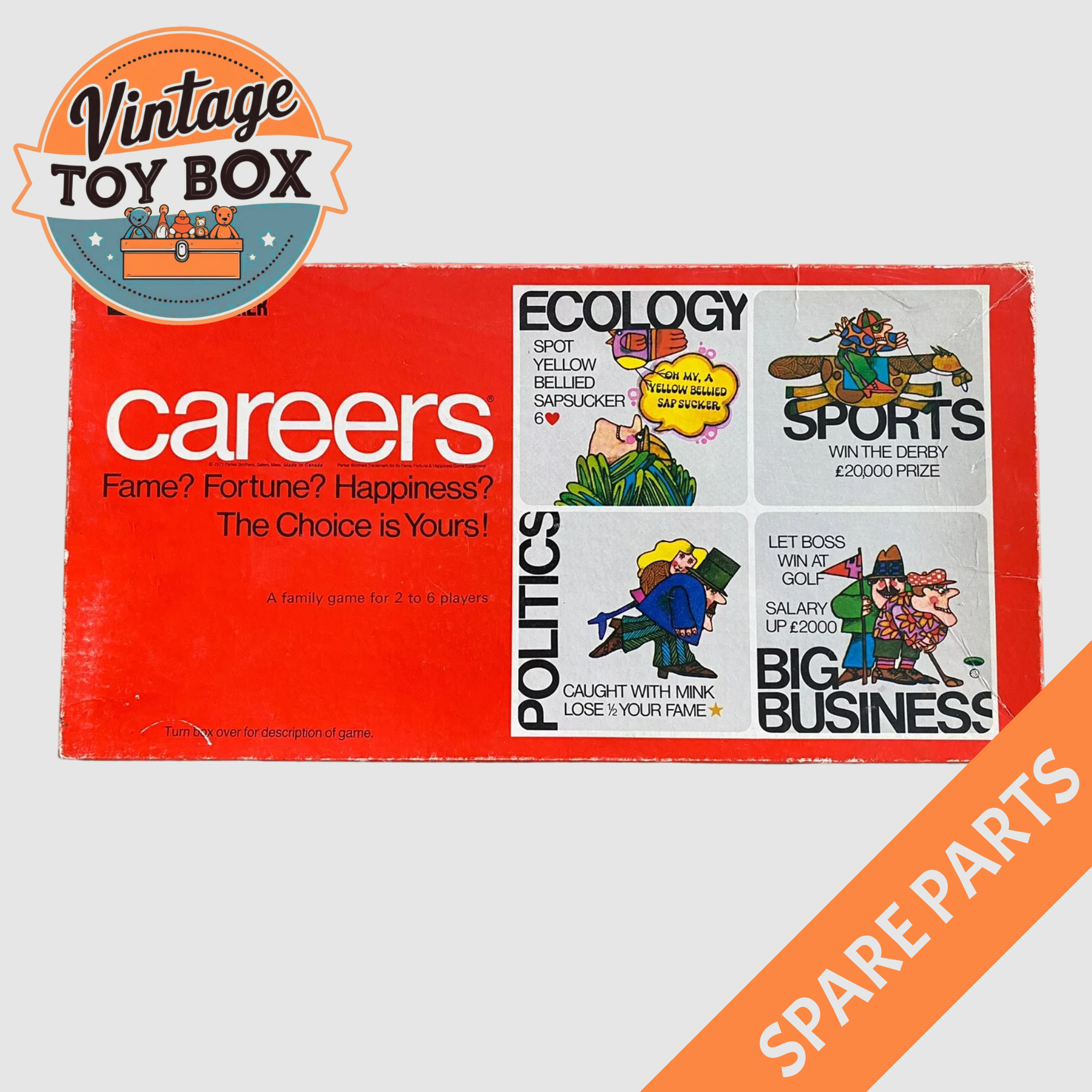 Careers Board Game - Parker 1971 Spare Parts
