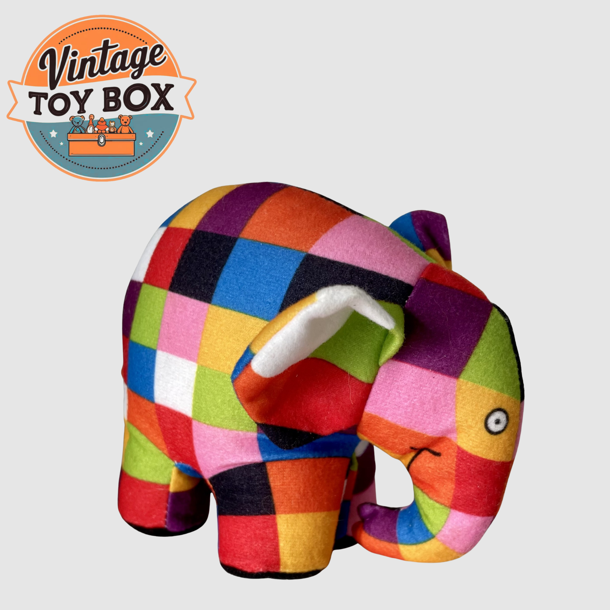Colorful Patchwork Elmer the Elephant Plush - Animal Magic