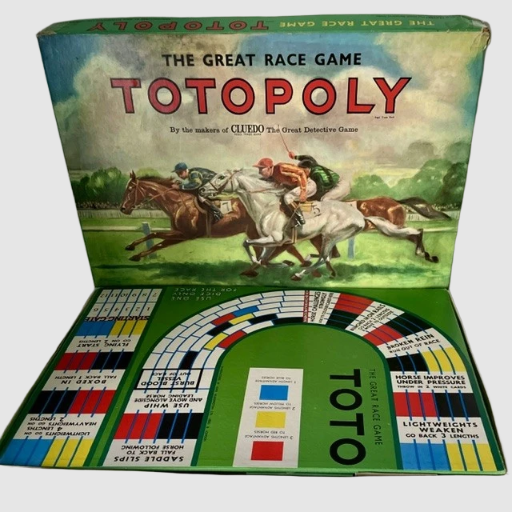 Totopoly Board Game - Waddingtons Plastic Horses 1967