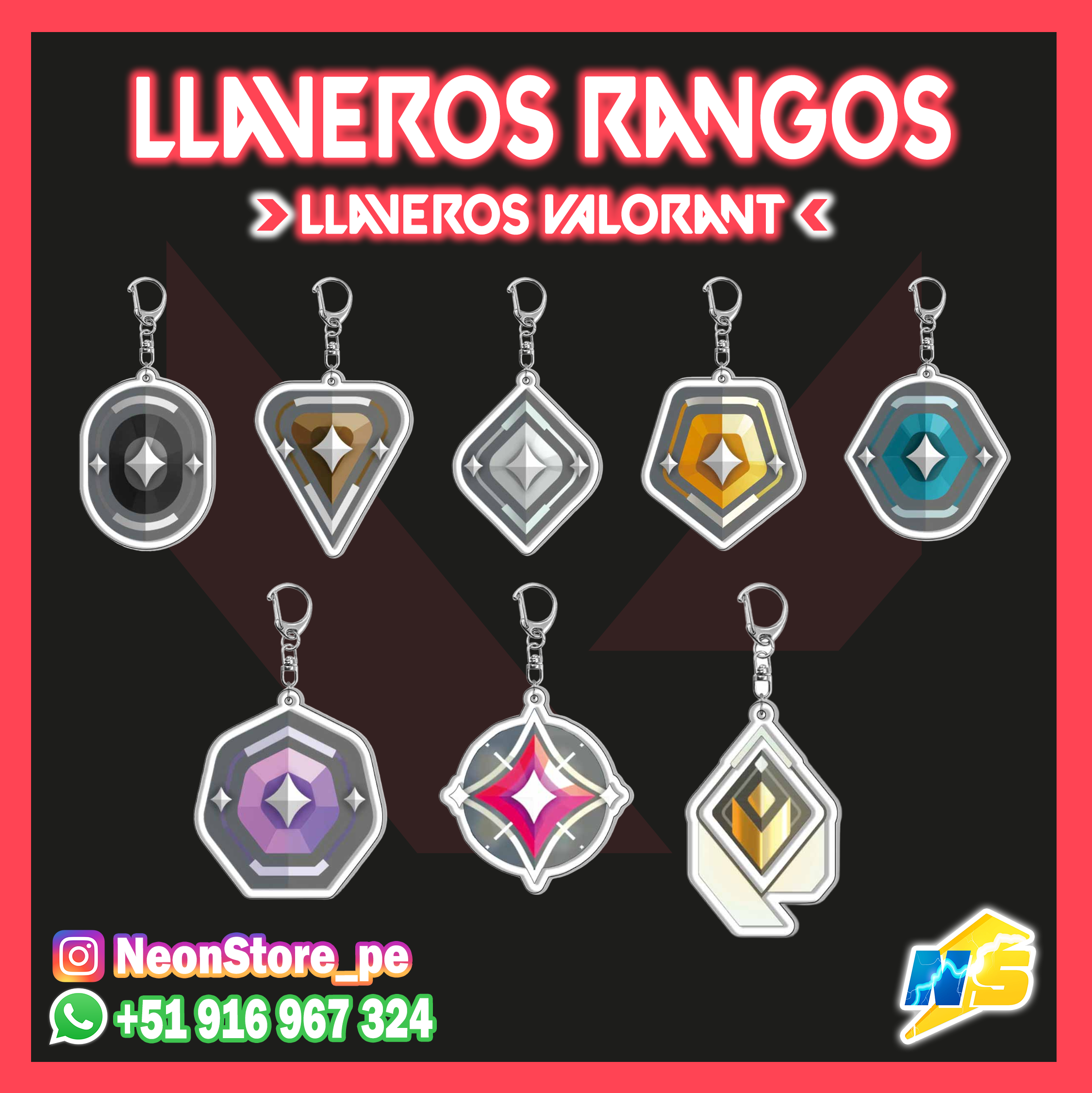 Llaveros Rangos - VALORANT