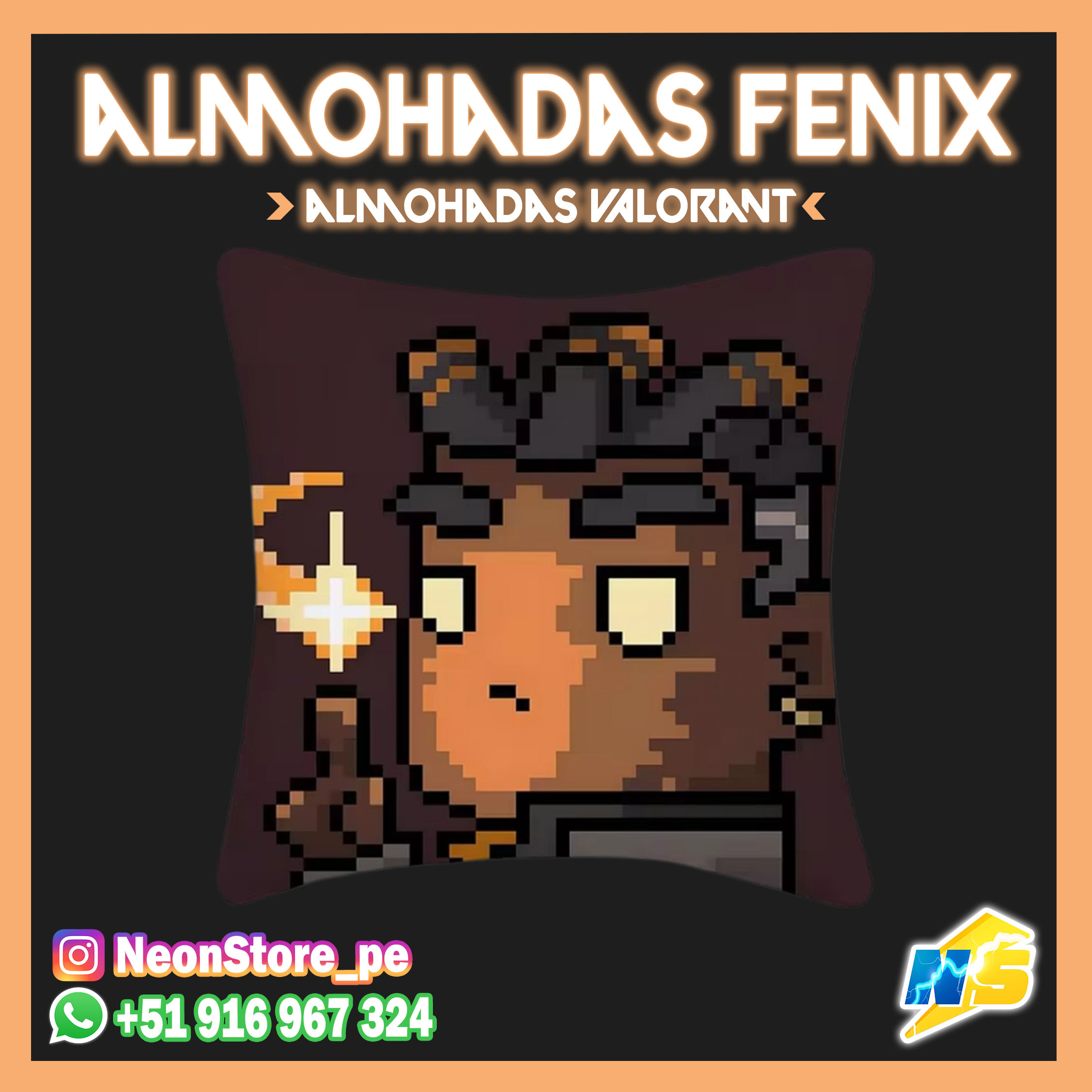 Almohadas Pixel Gekko/Reyna/Fenix - VALORANT