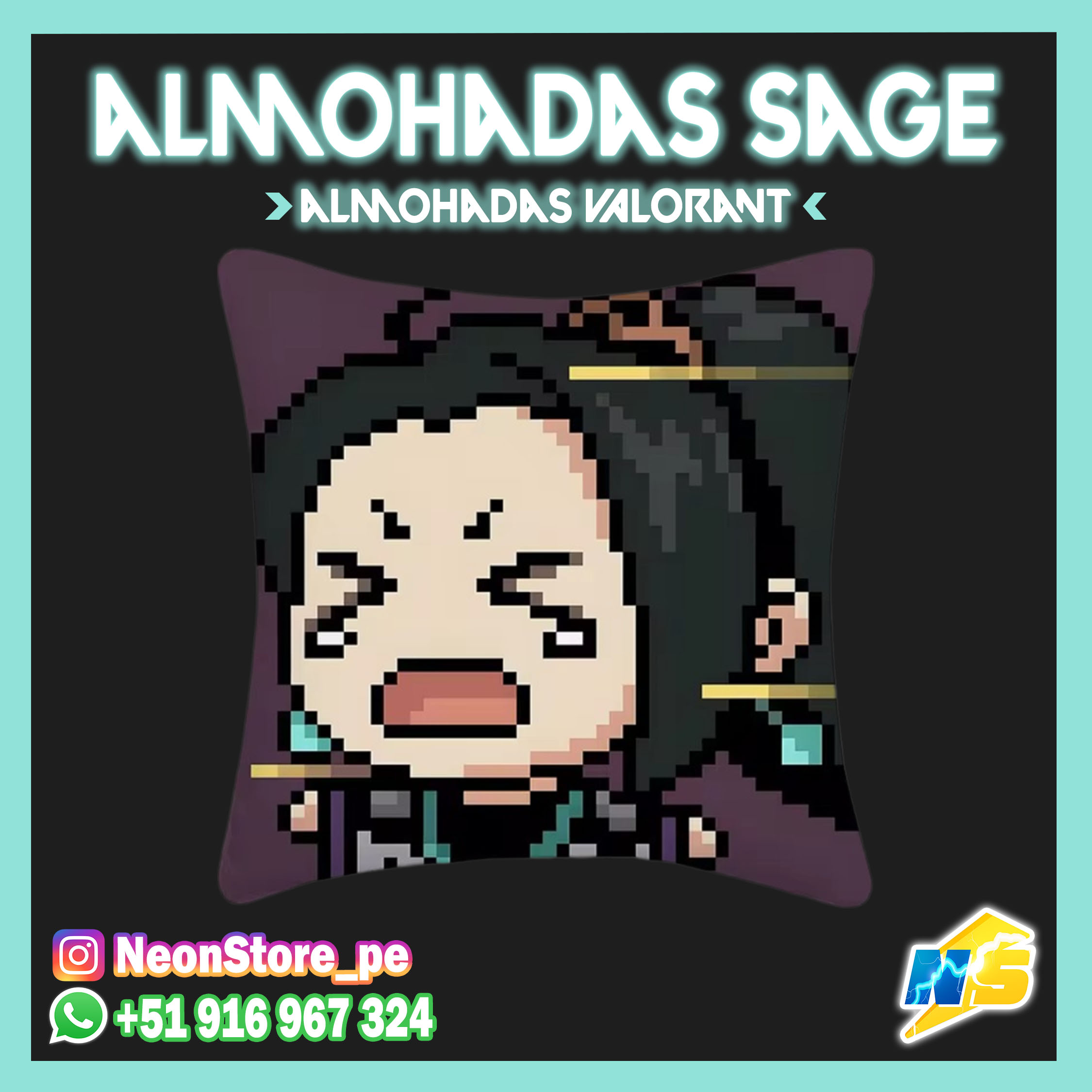 Almohadas Pixel Sage/Jett/Viper - VALORANT