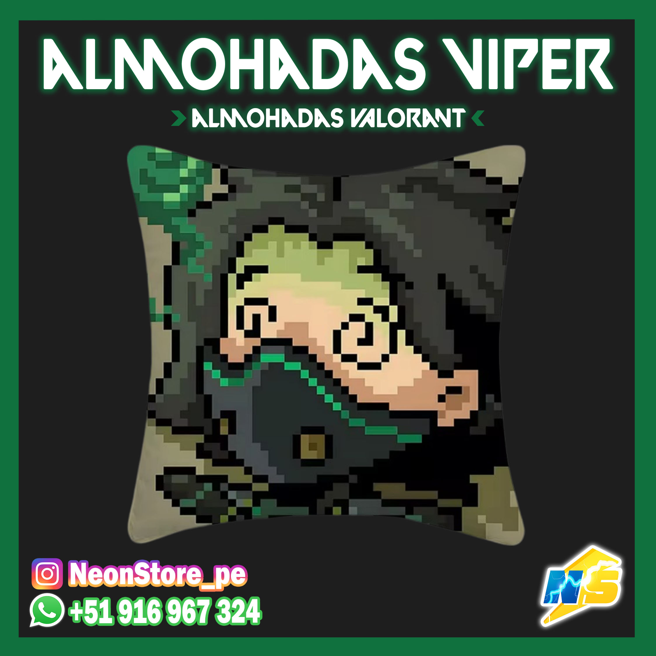 Almohadas Pixel Sage/Jett/Viper - VALORANT