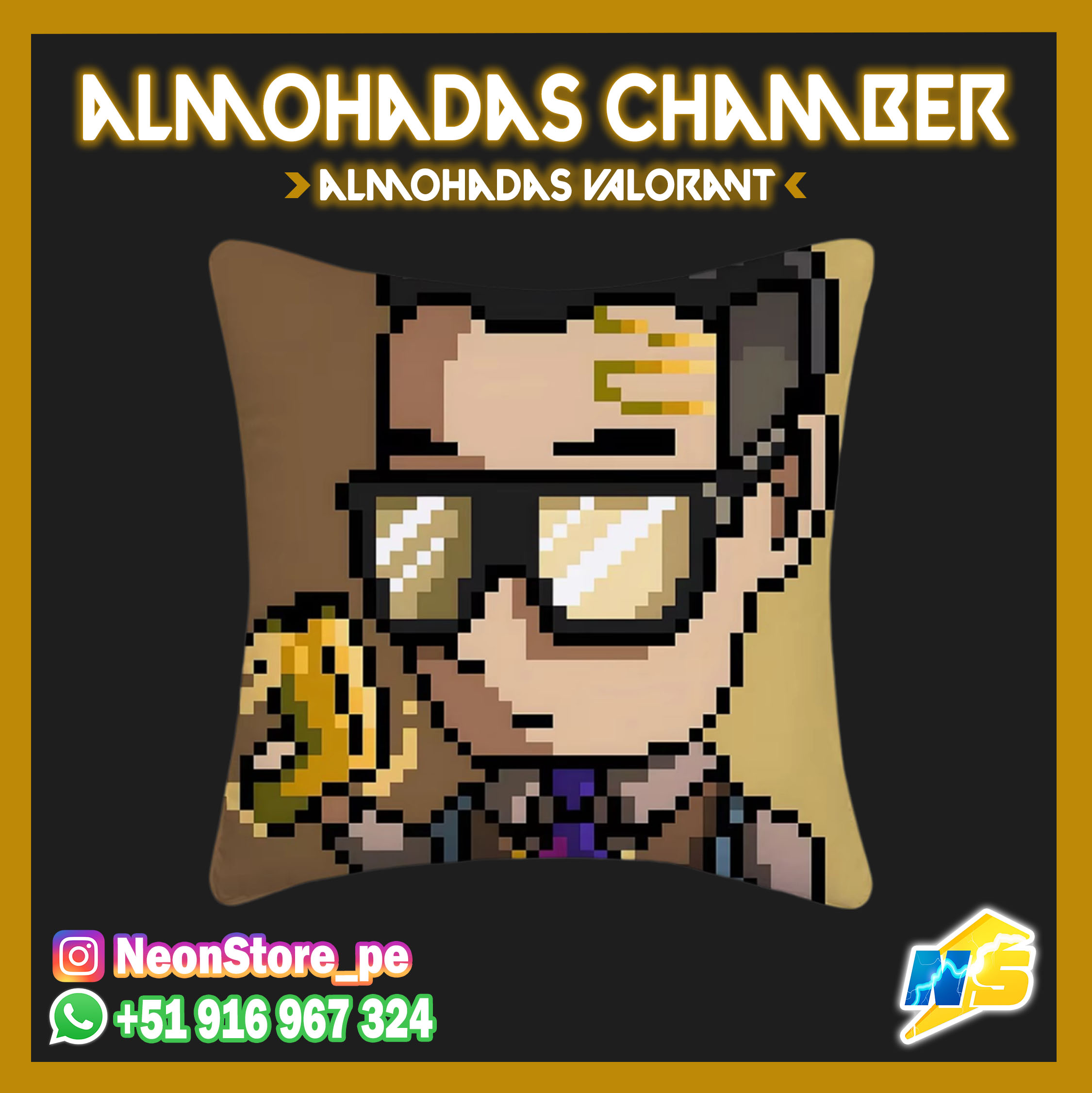 Almohadas Pixel Omen/Cypher/Chamber - VALORANT