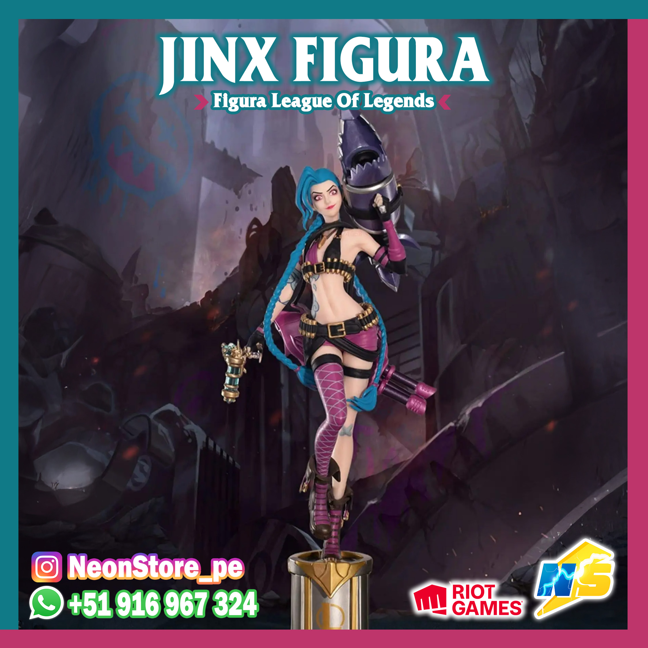 ⚡Arcane Jinx Figura Grande RiotGames LOL ⚡