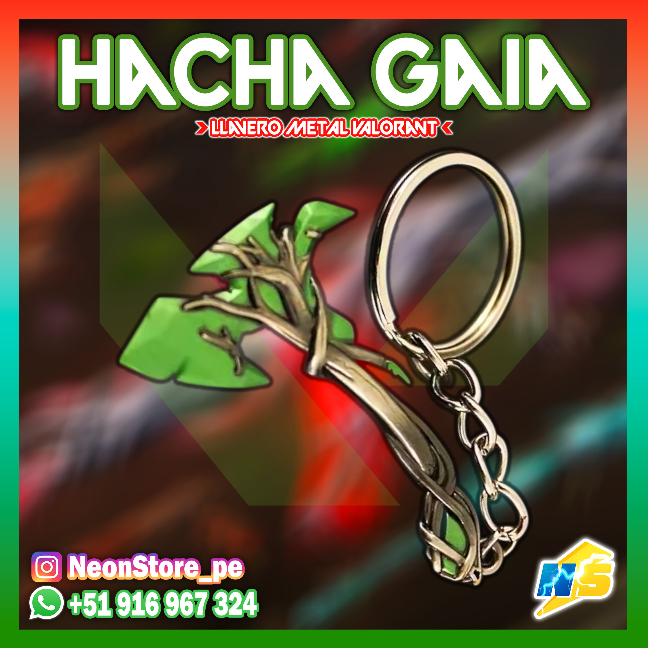 ⚡ Llavero Hacha Gaia 𝗩𝗔𝗟𝗢𝗥𝗔𝗡𝗧 ⚡