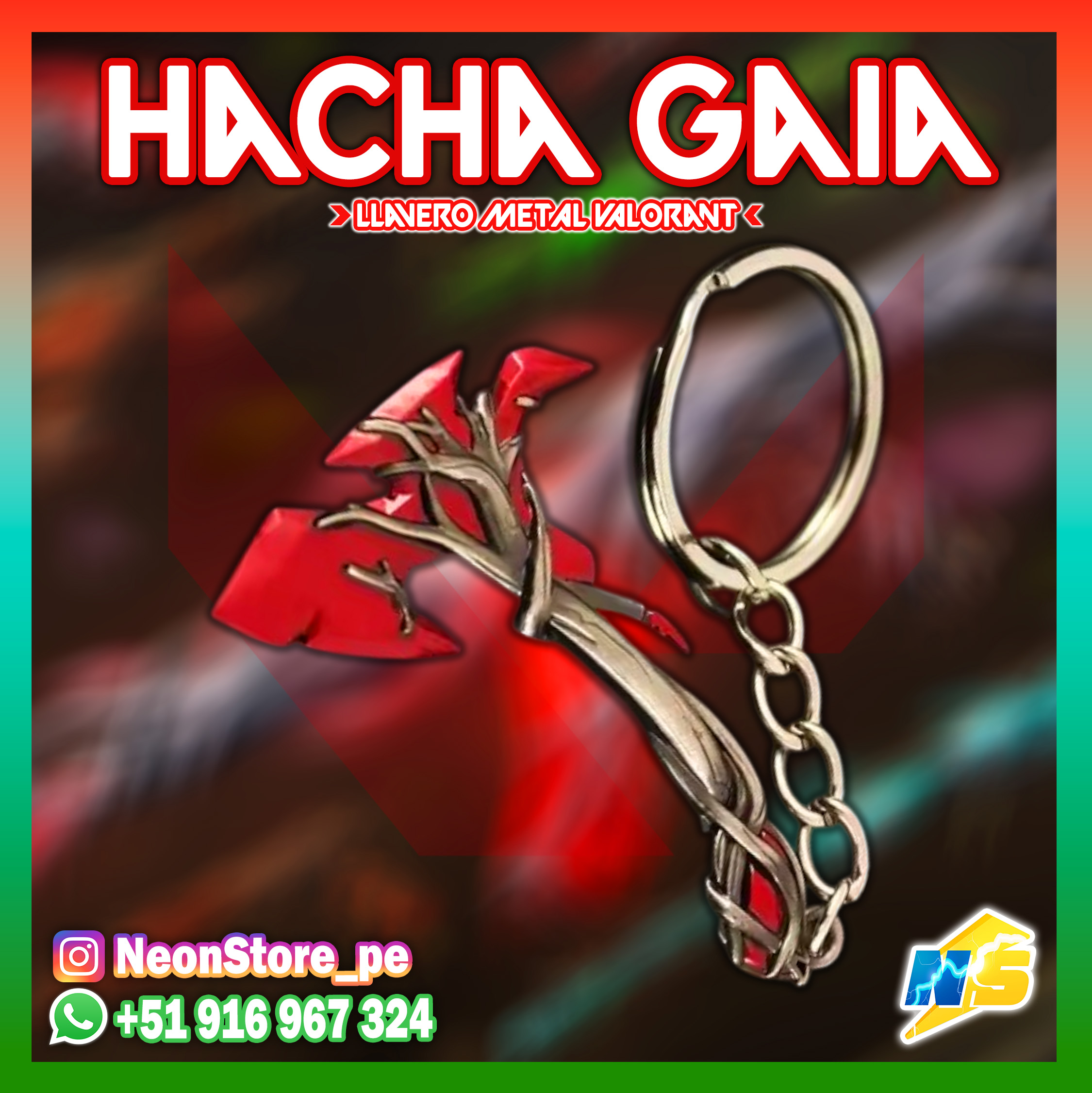 ⚡ Llavero Hacha Gaia 𝗩𝗔𝗟𝗢𝗥𝗔𝗡𝗧 ⚡