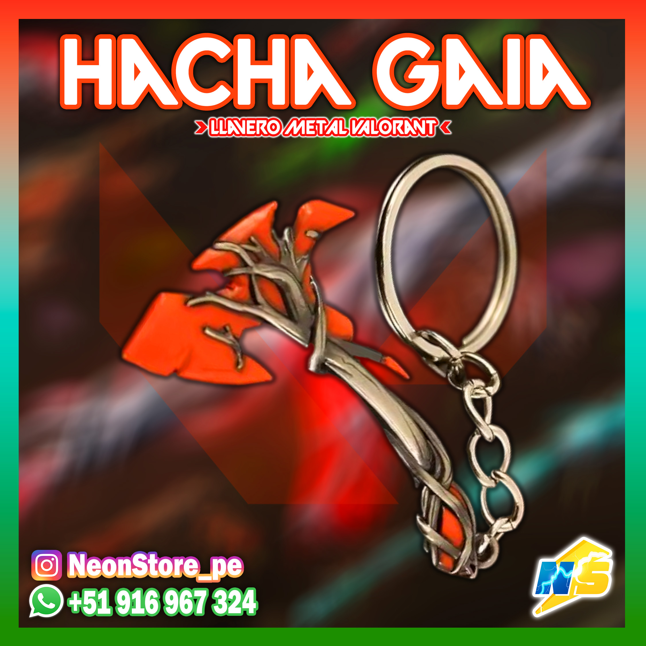 ⚡ Llavero Hacha Gaia 𝗩𝗔𝗟𝗢𝗥𝗔𝗡𝗧 ⚡