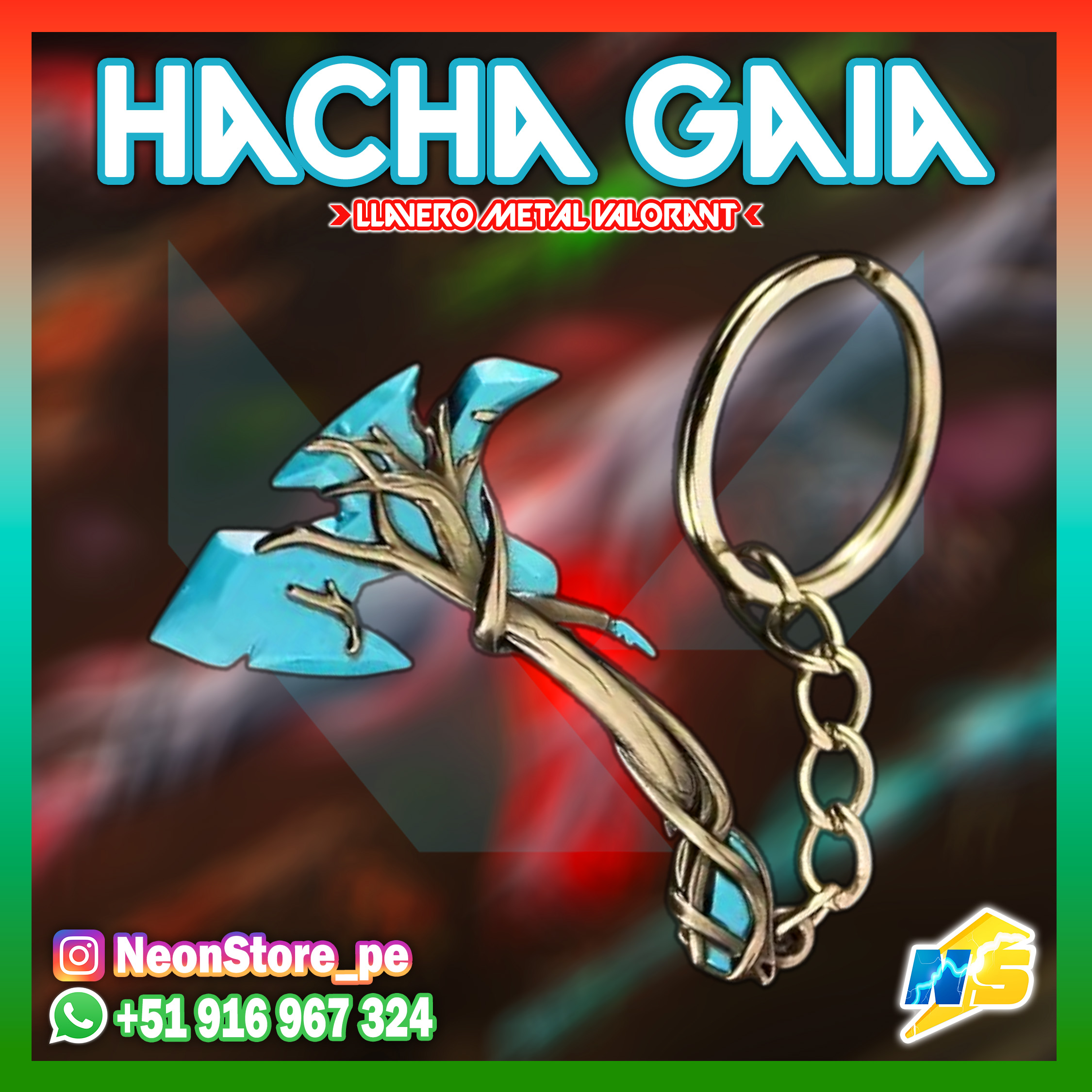 ⚡ Llavero Hacha Gaia 𝗩𝗔𝗟𝗢𝗥𝗔𝗡𝗧 ⚡