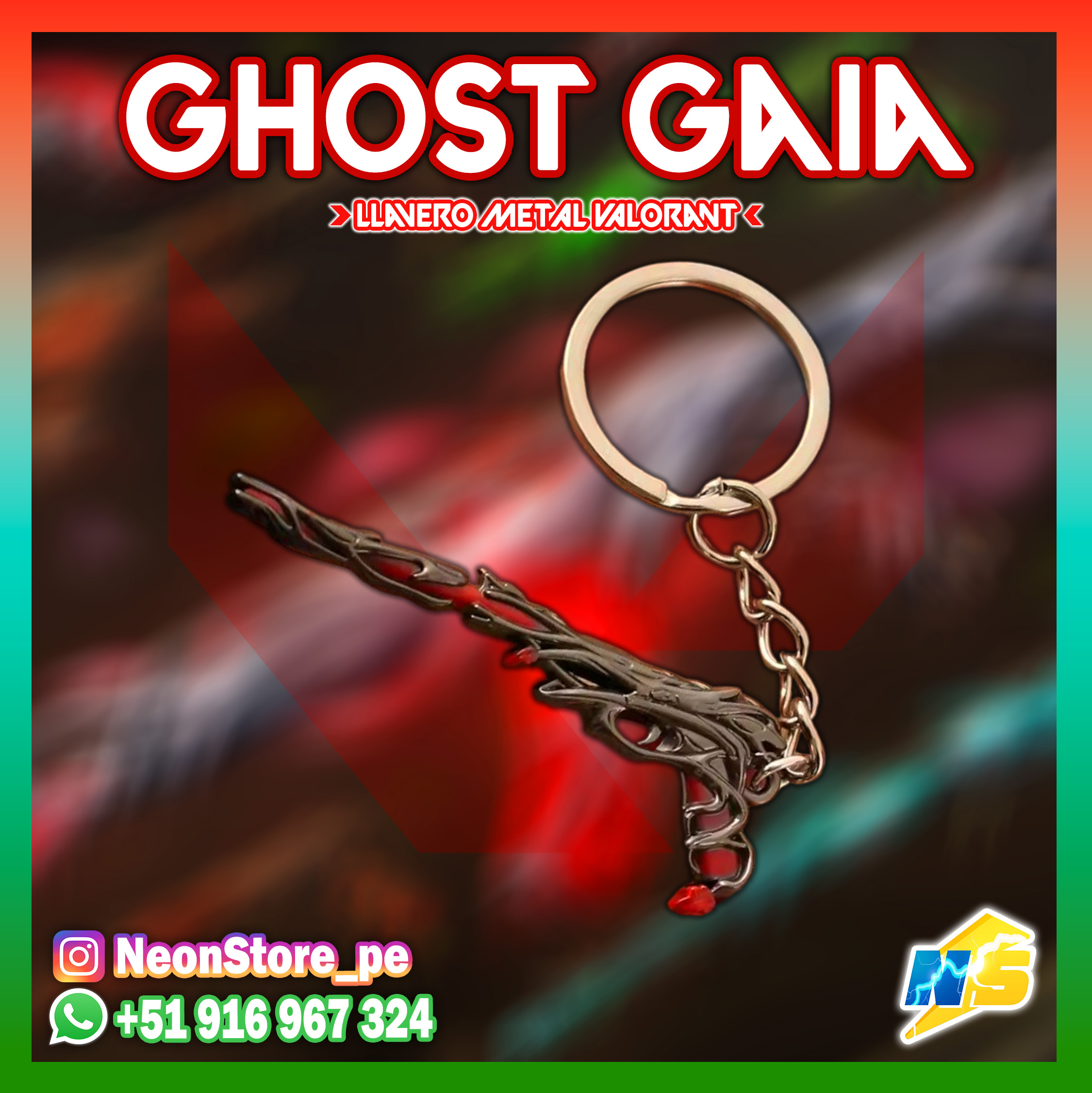⚡ Llavero Ghost Gaia 𝗩𝗔𝗟𝗢𝗥𝗔𝗡𝗧 ⚡