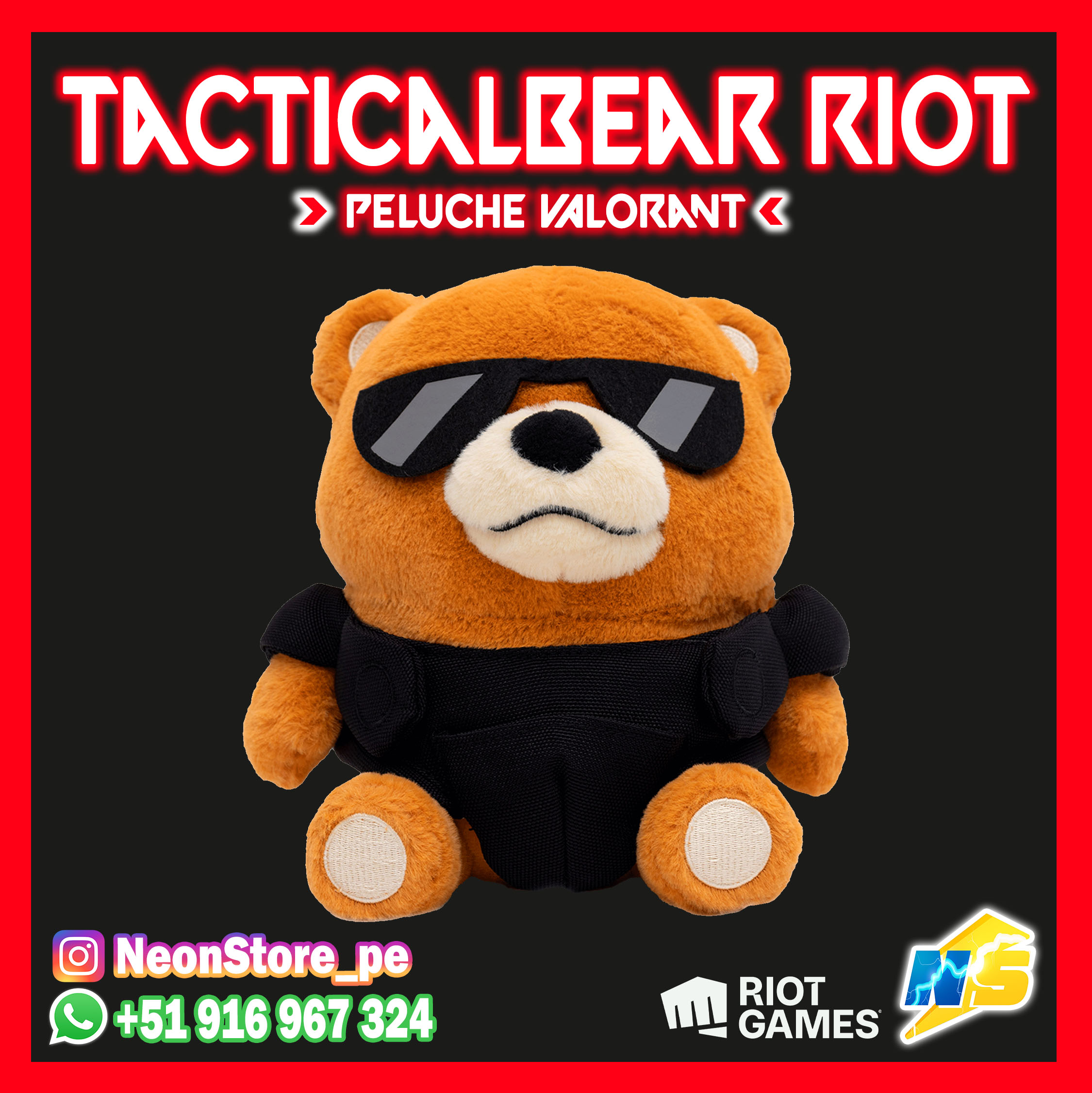 ⚡ Peluche TacticalBear RiotGames 𝗩𝗔𝗟𝗢𝗥𝗔𝗡𝗧 ⚡