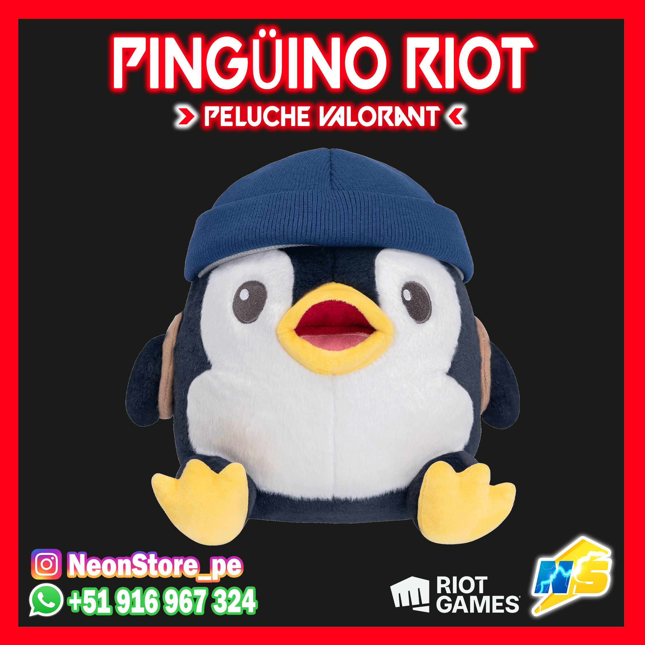 ⚡ Peluche Pingüino RiotGames 𝗩𝗔𝗟𝗢𝗥𝗔𝗡𝗧 ⚡