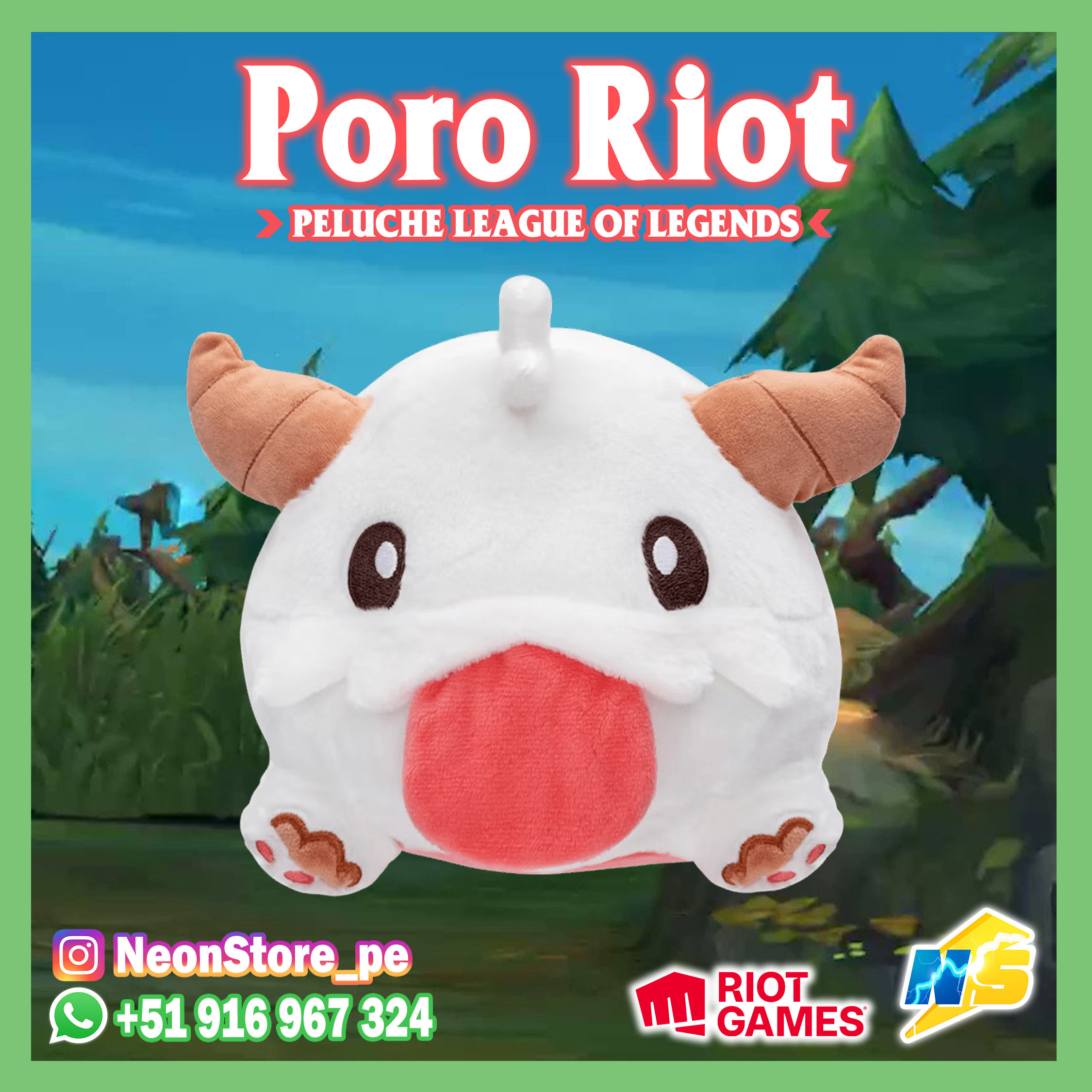 ⚡ Peluche Poro original LEAGUE OF LEGENDS ⚡