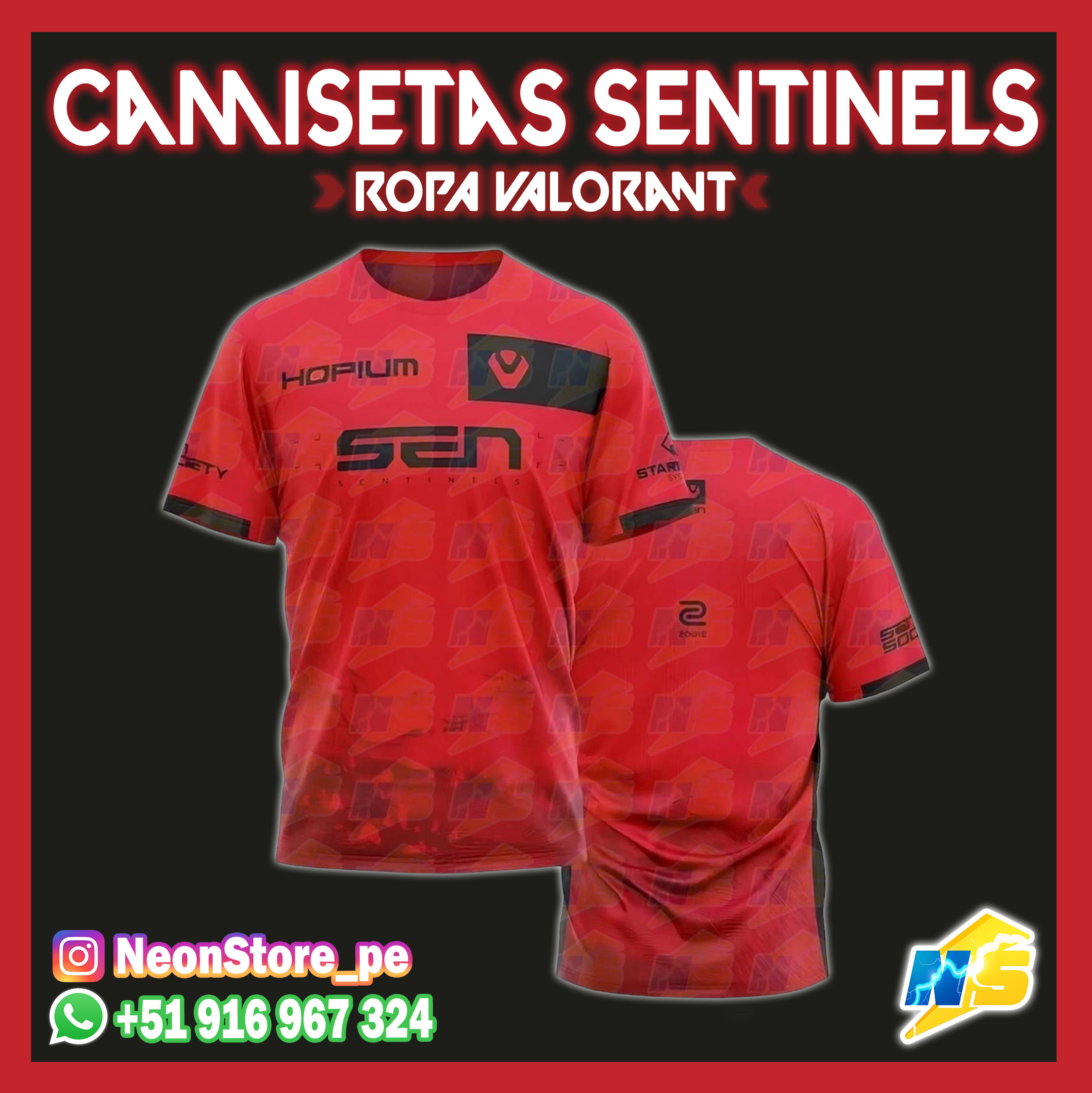 ⚡🏆 Camisetas Sentinels imitación VALORANT 🏆⚡