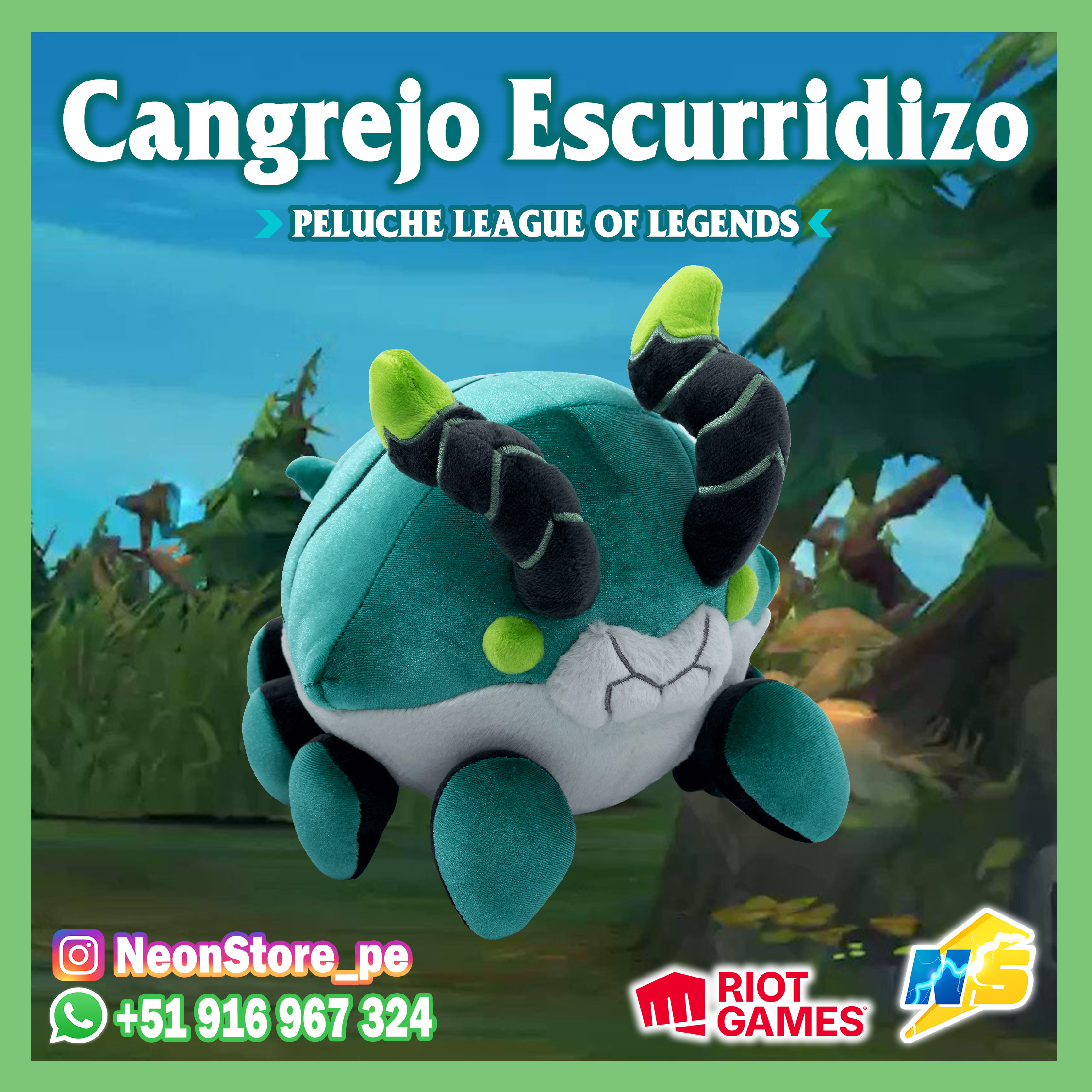 ⚡ Peluche Cangrejo Escurridizo RiotGames LEAGUE OF LEGENDS ⚡
