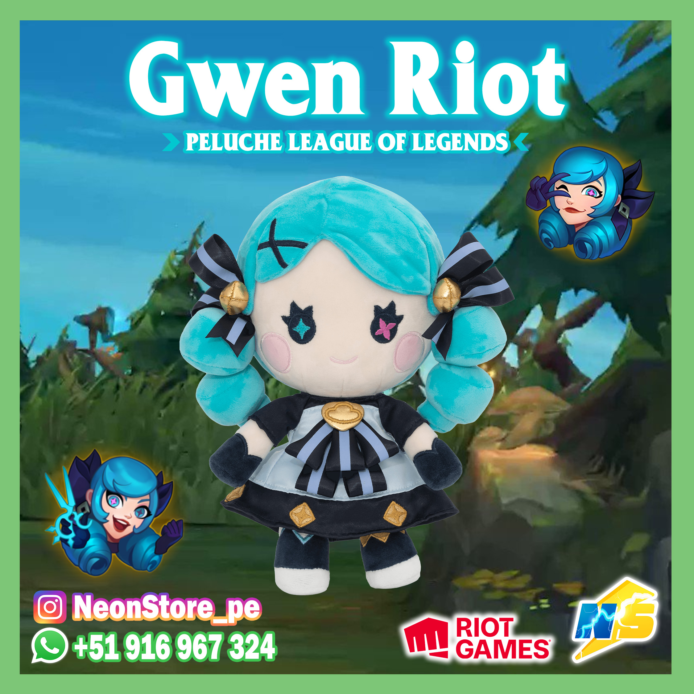 ⚡ Peluche Gwen RiotGames LEAGUE OF LEGENDS ⚡