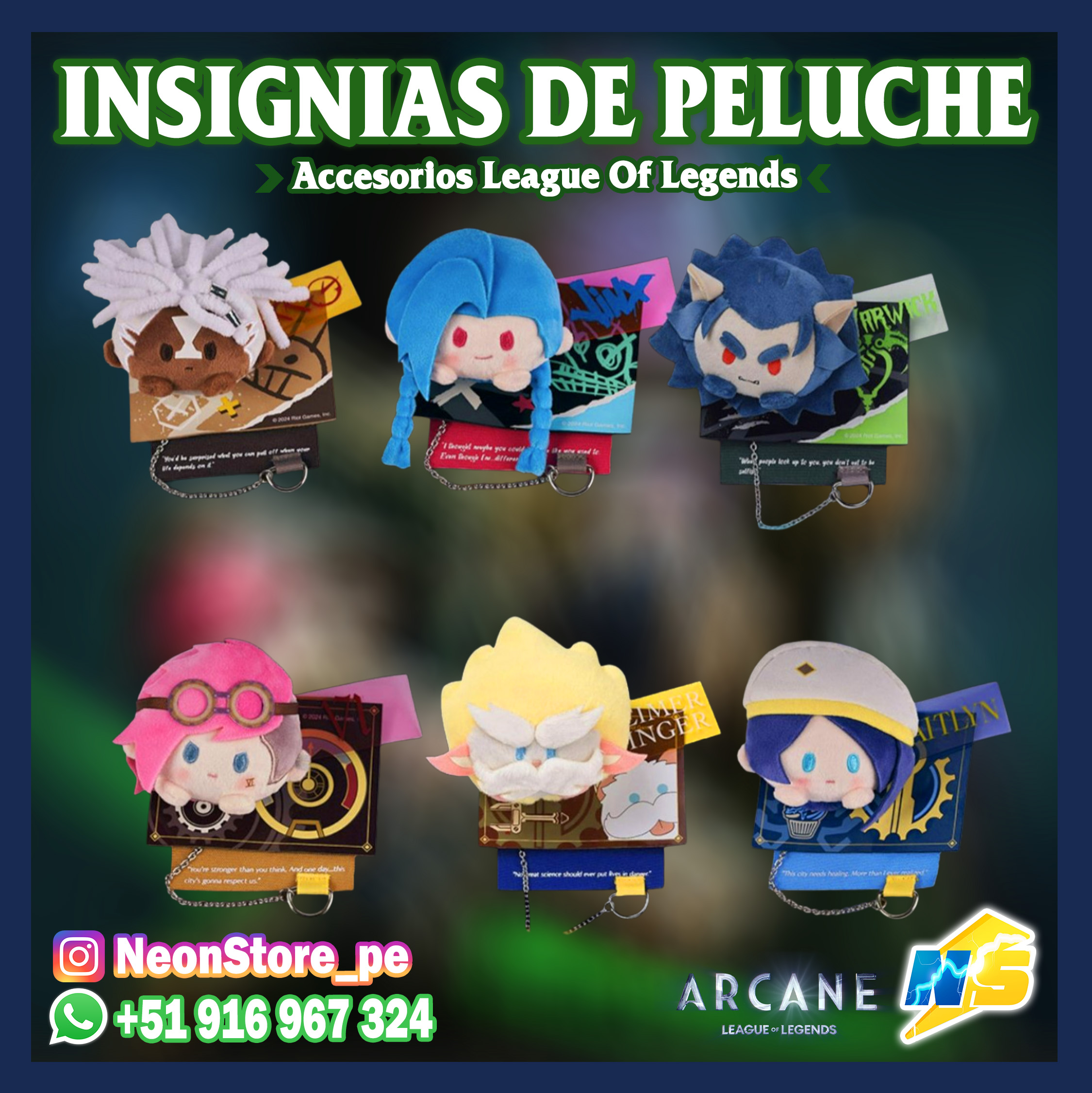 ⚡ Insignias de Peluche ARCANE ⚡